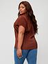  image of v-by-very-curve-plisse-batwing-top-brown