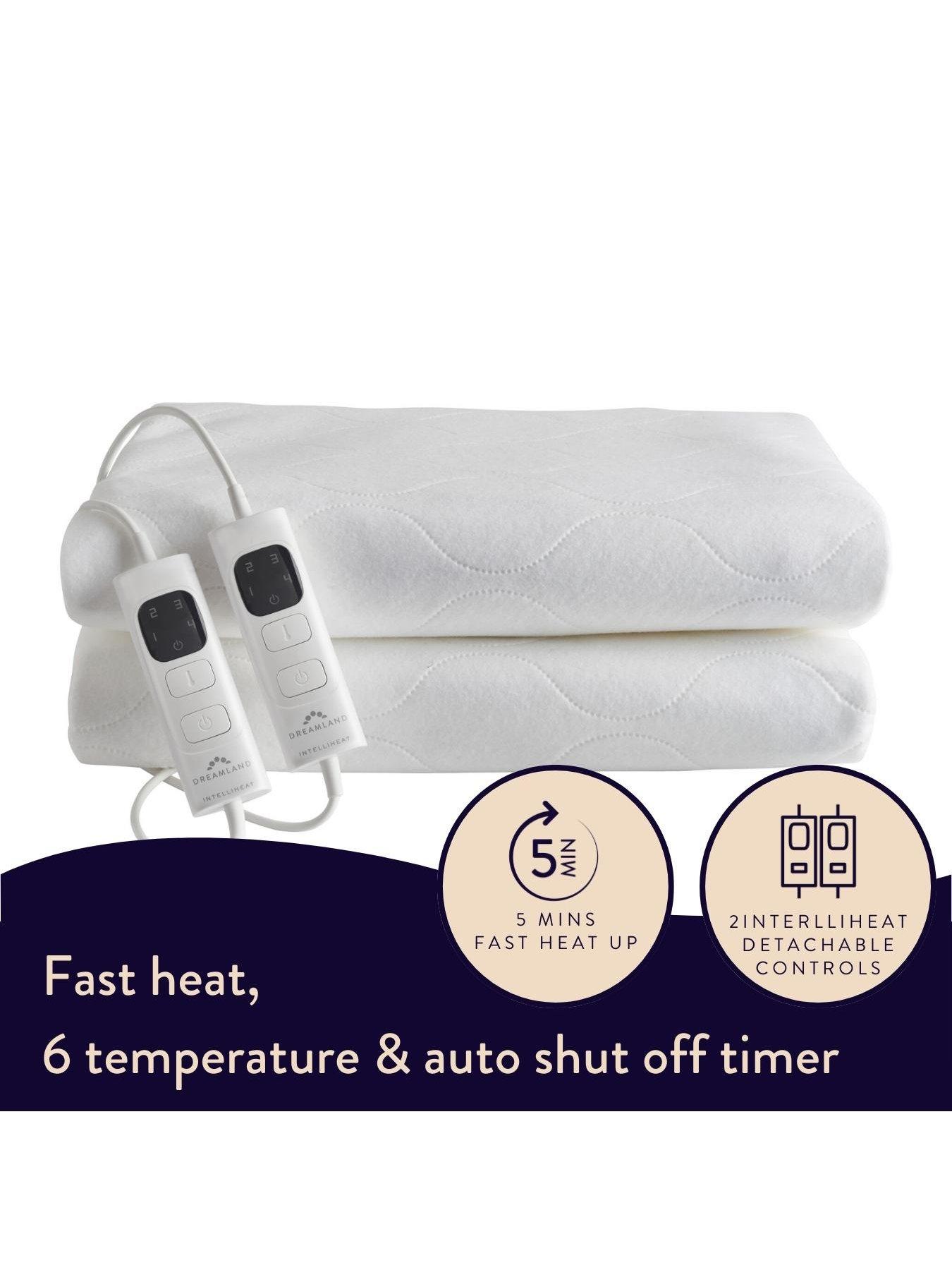  image of dreamland-intelliheat-quilted-electric-under-blanket-white