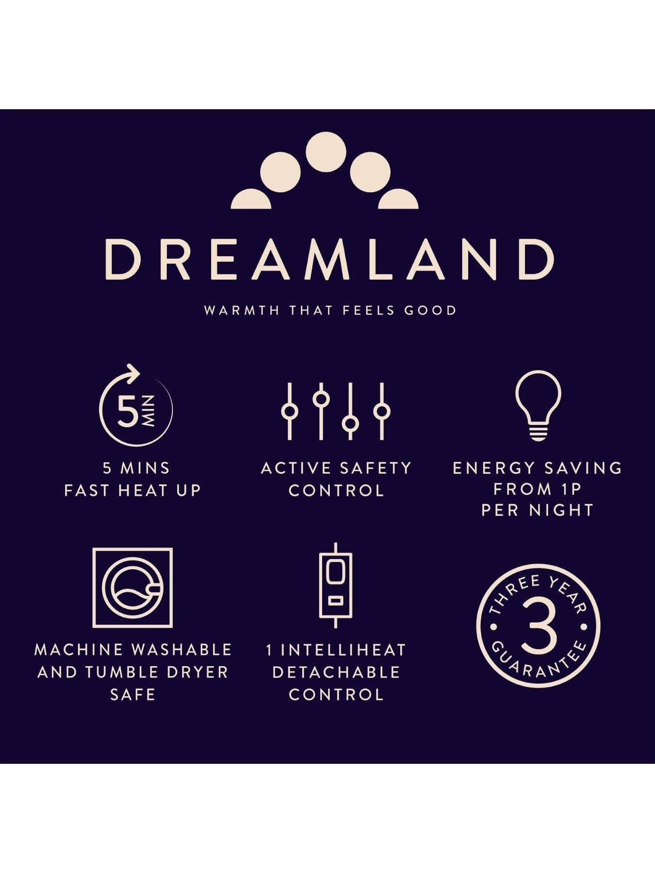  image of dreamland-intelliheat-quilted-electric-under-blanket-white