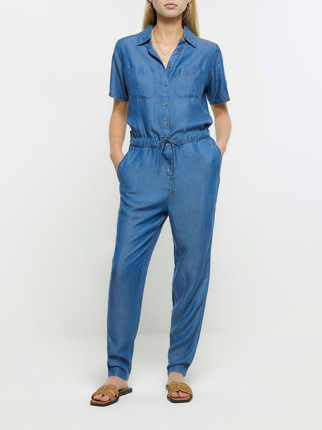 River island blue store jumpsuit