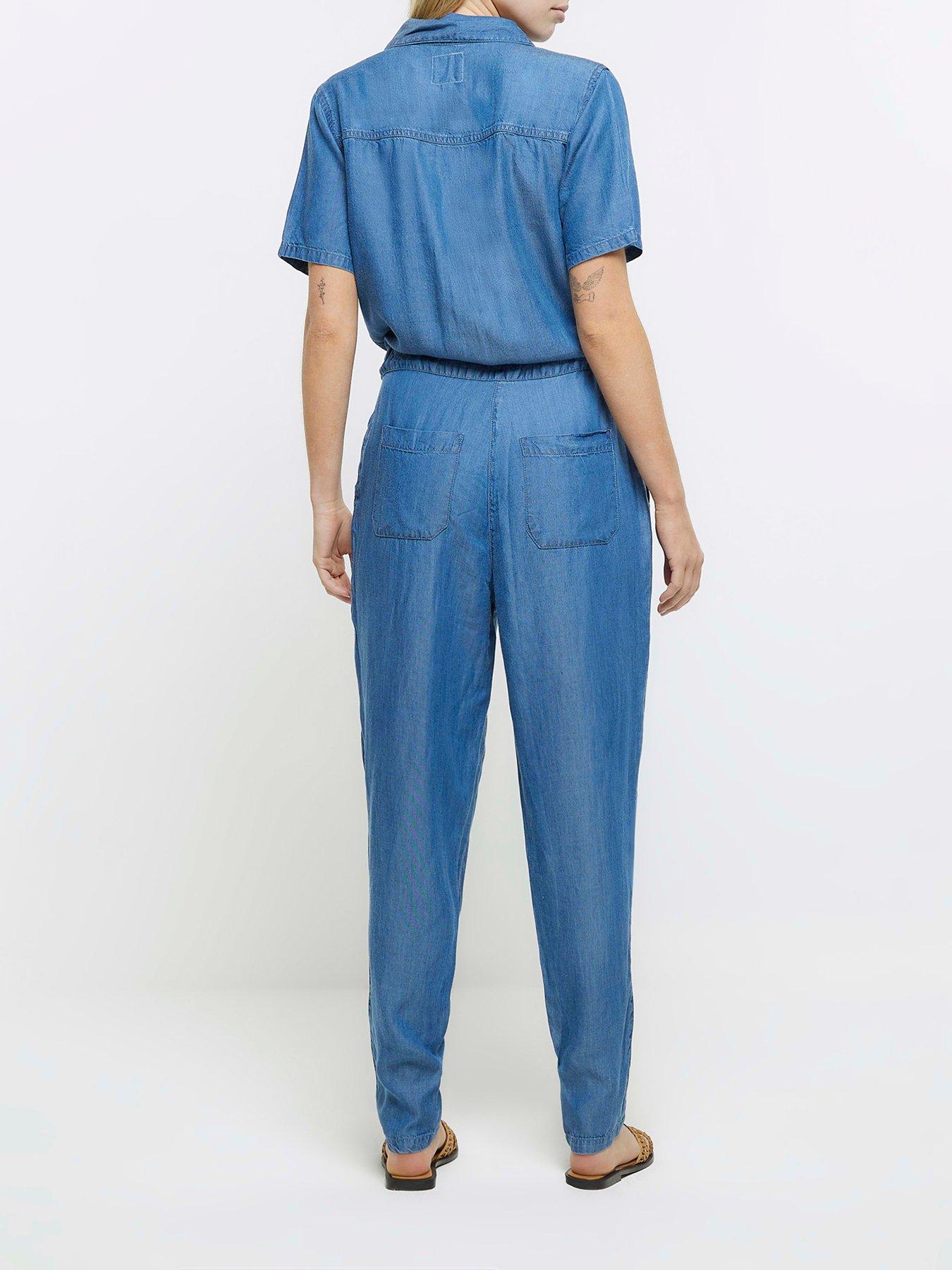 Denim jumpsuit river island hot sale