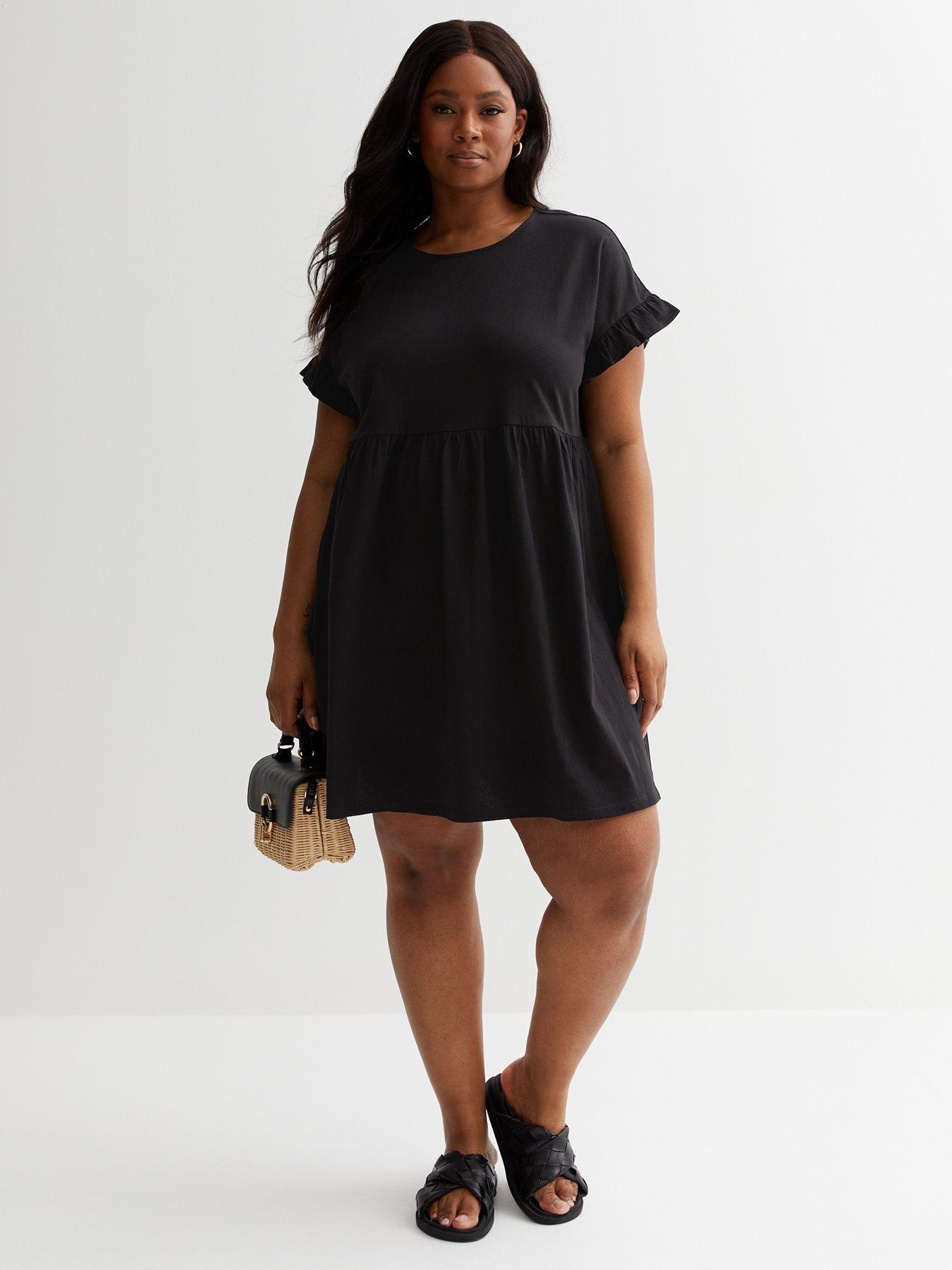 Black frill smock clearance dress