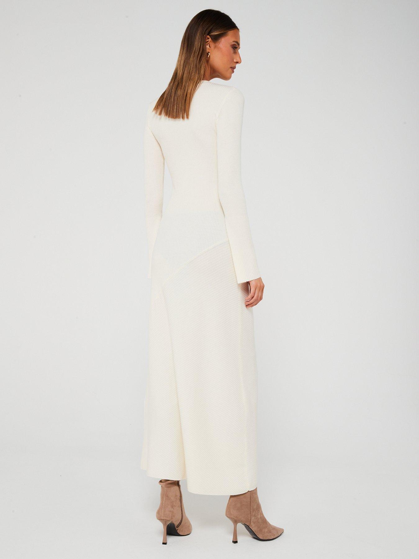 Sleeveless Corset Style Bodycon Dress - Cream