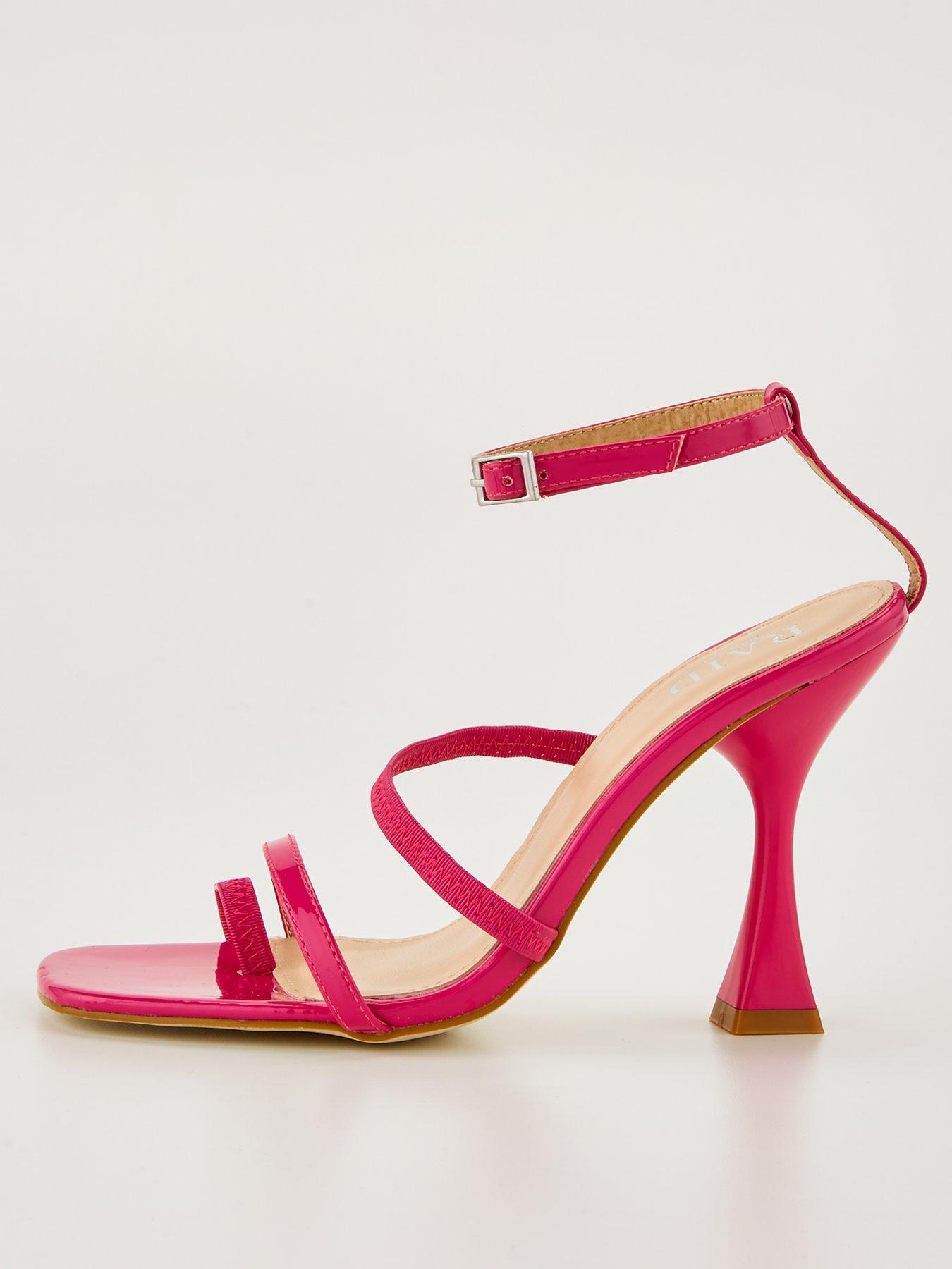 Wide fit pink deals heeled sandals