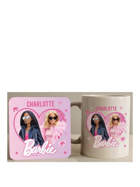 character-world-personalised-barbie-mug-andnbspmatching-coaster-set