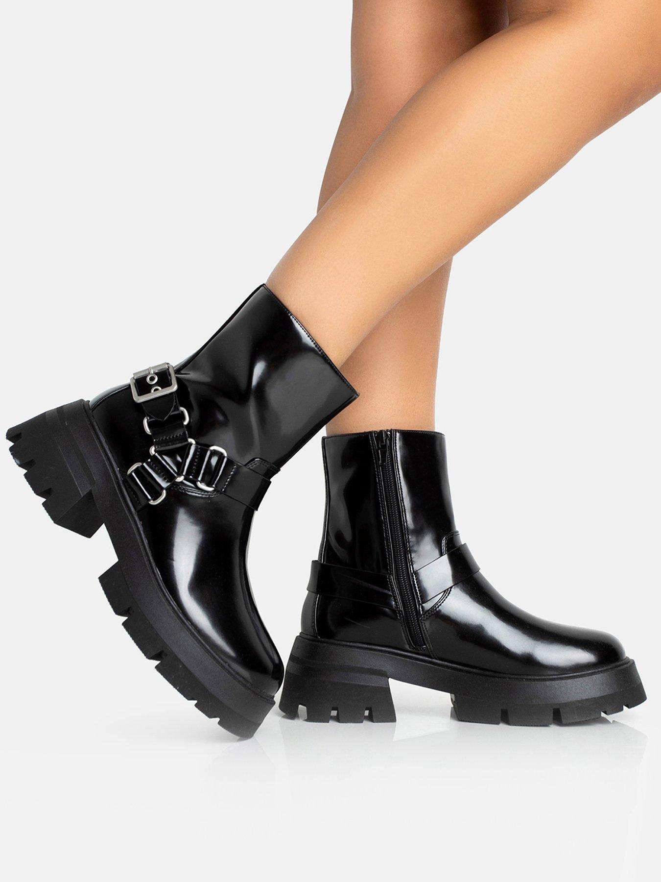 Public desire 2024 black ankle boots