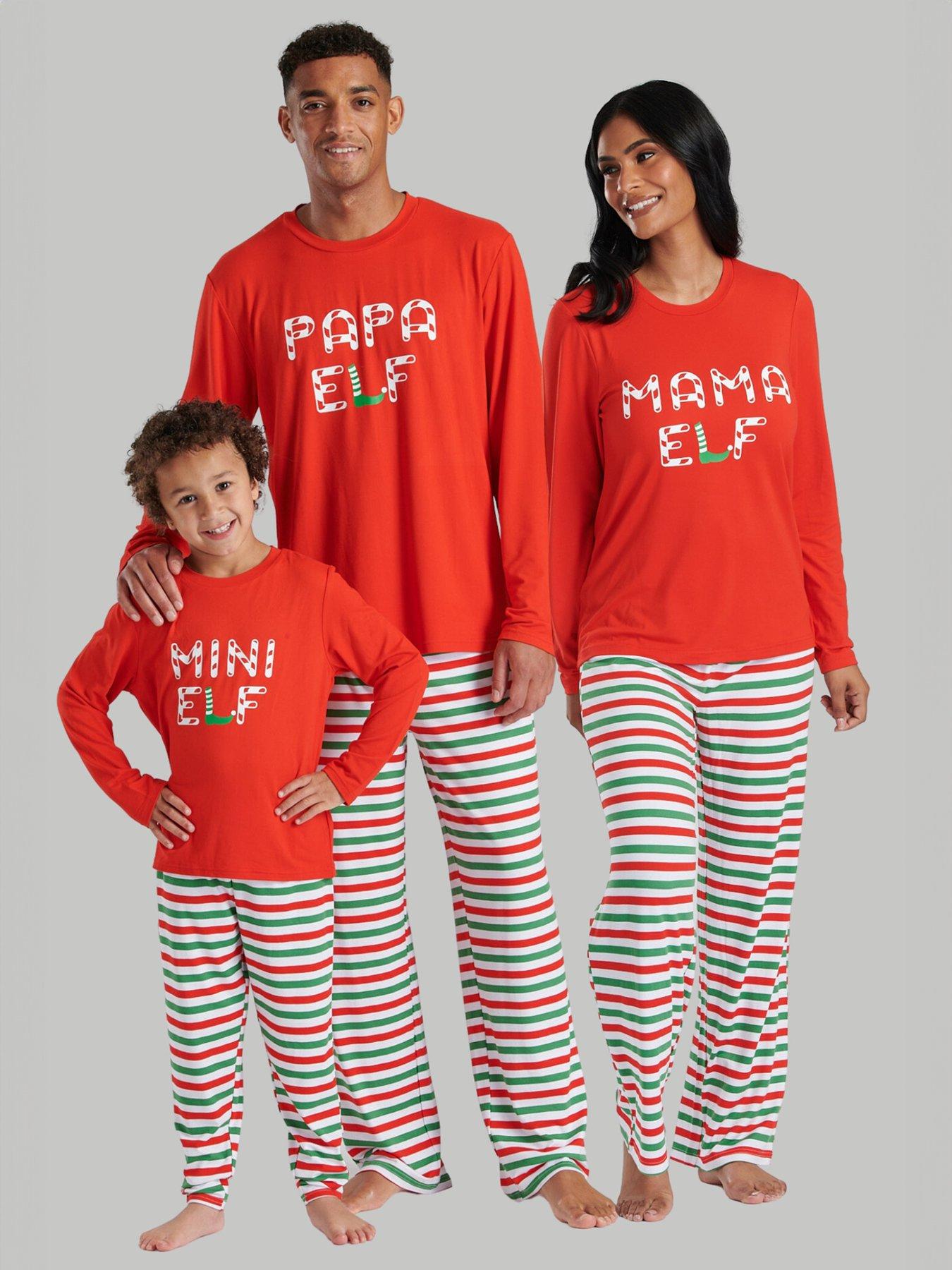 In The Style Unisex Kids Family Reindeer Fairisle Jersey Pyjama Set - Red