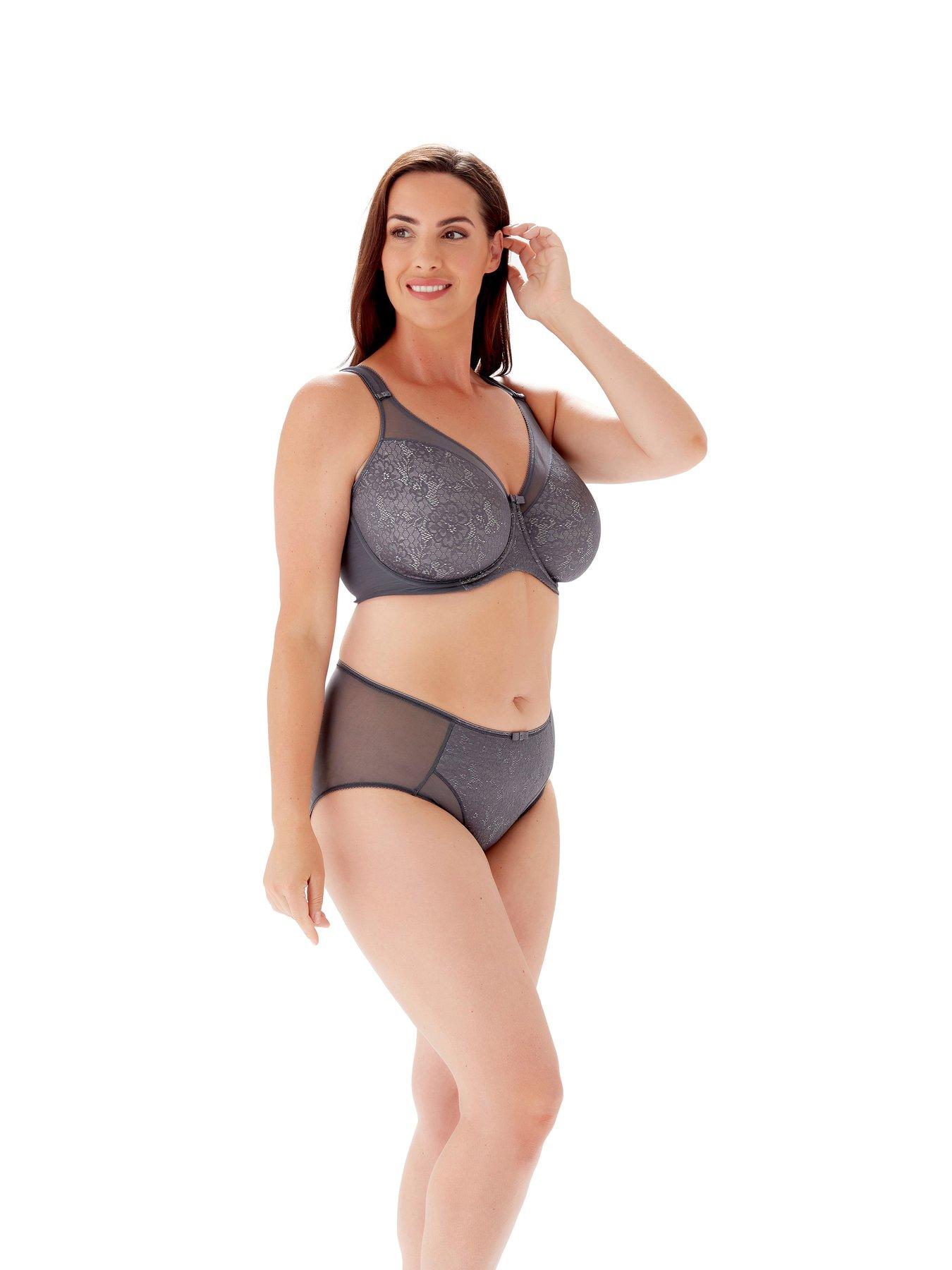 undefined Beauty Lace Non Padded Underwire Everyday Minimiser Bra - Dark Grey