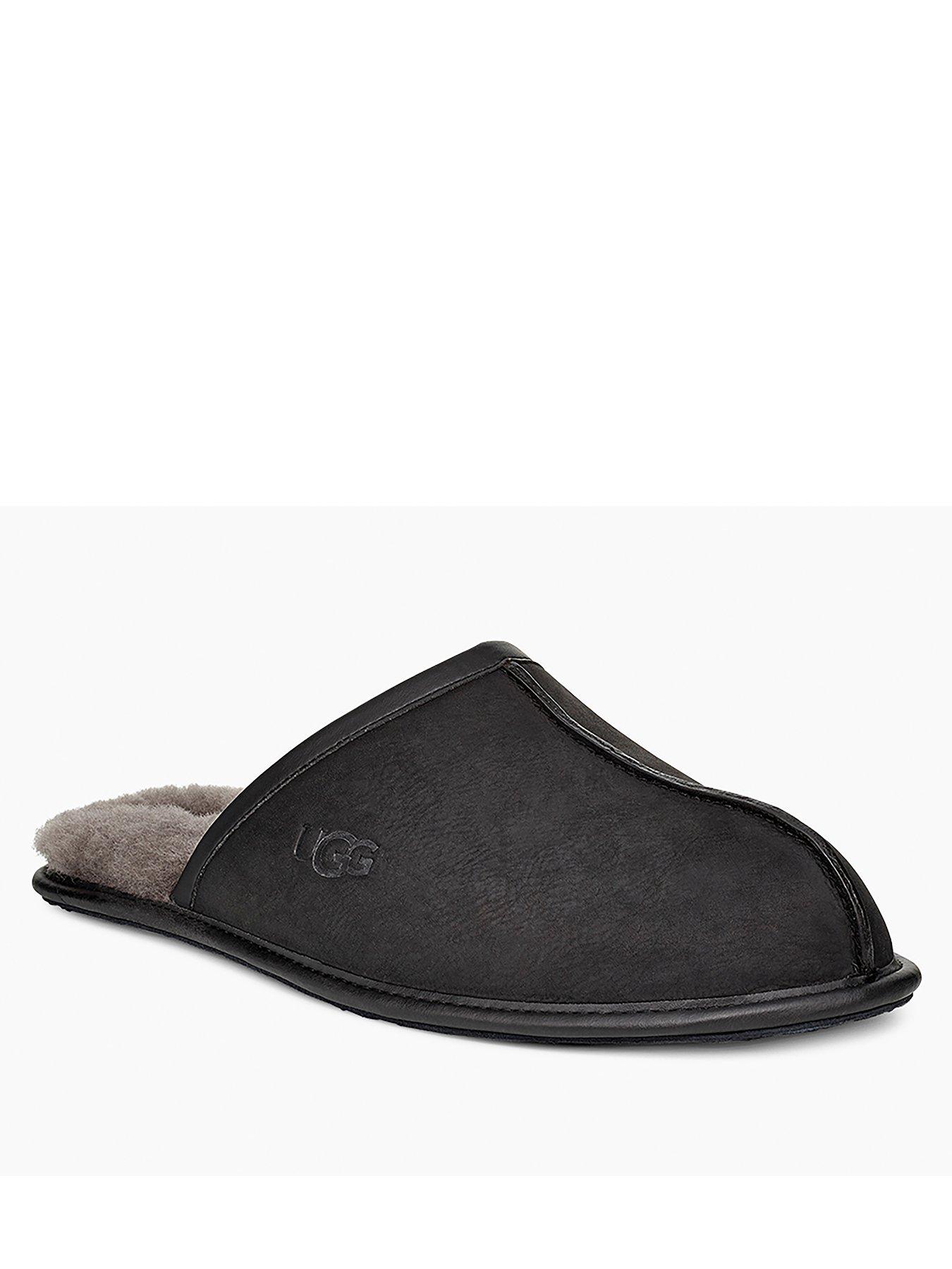 Black leather 2025 ugg slippers