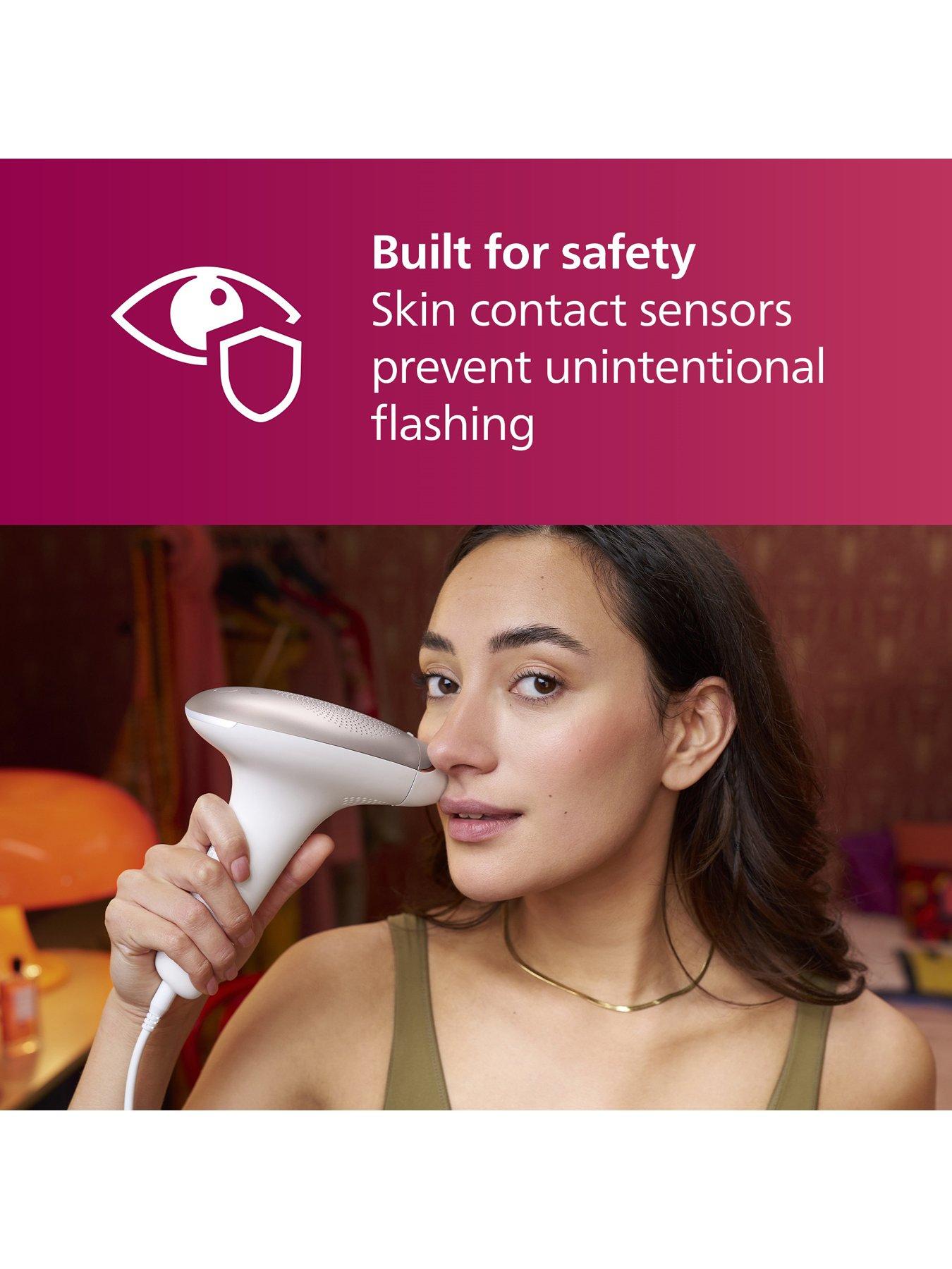  image of philips-lumea-7000-series-ipl-hair-removal-device-with-satin-compact-pen-trimmer-3-attachments-for-body-face-and-bikini-bri92300