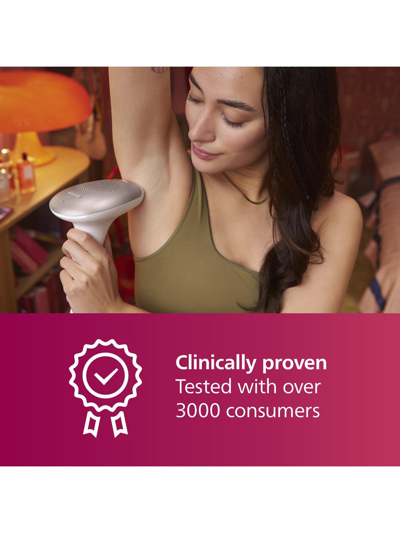  image of philips-lumea-7000-series-ipl-hair-removal-device-with-satin-compact-pen-trimmer-3-attachments-for-body-face-and-bikini-bri92300