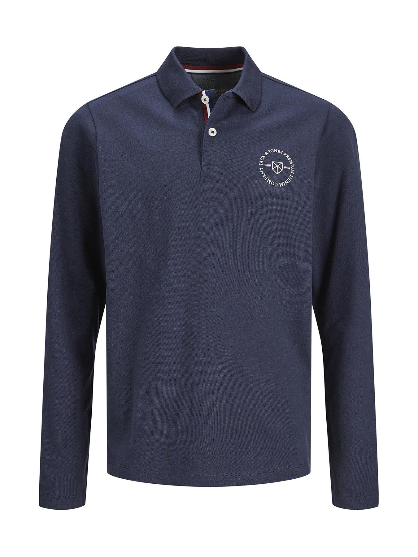 jack-jones-junior-boys-blushield-long-sleeve-polo-navy