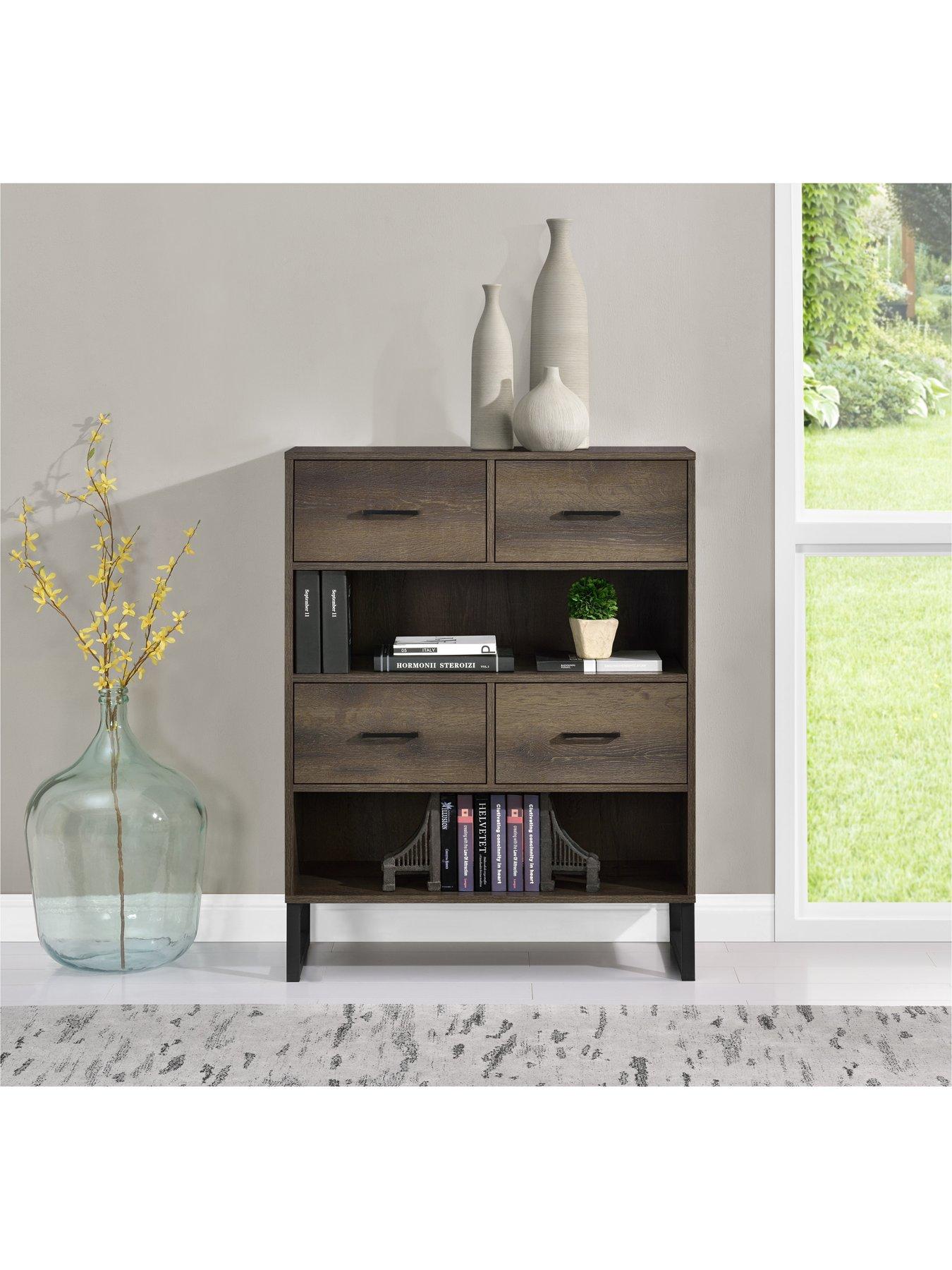  image of dorel-home-candon-short-bookcase-walnut