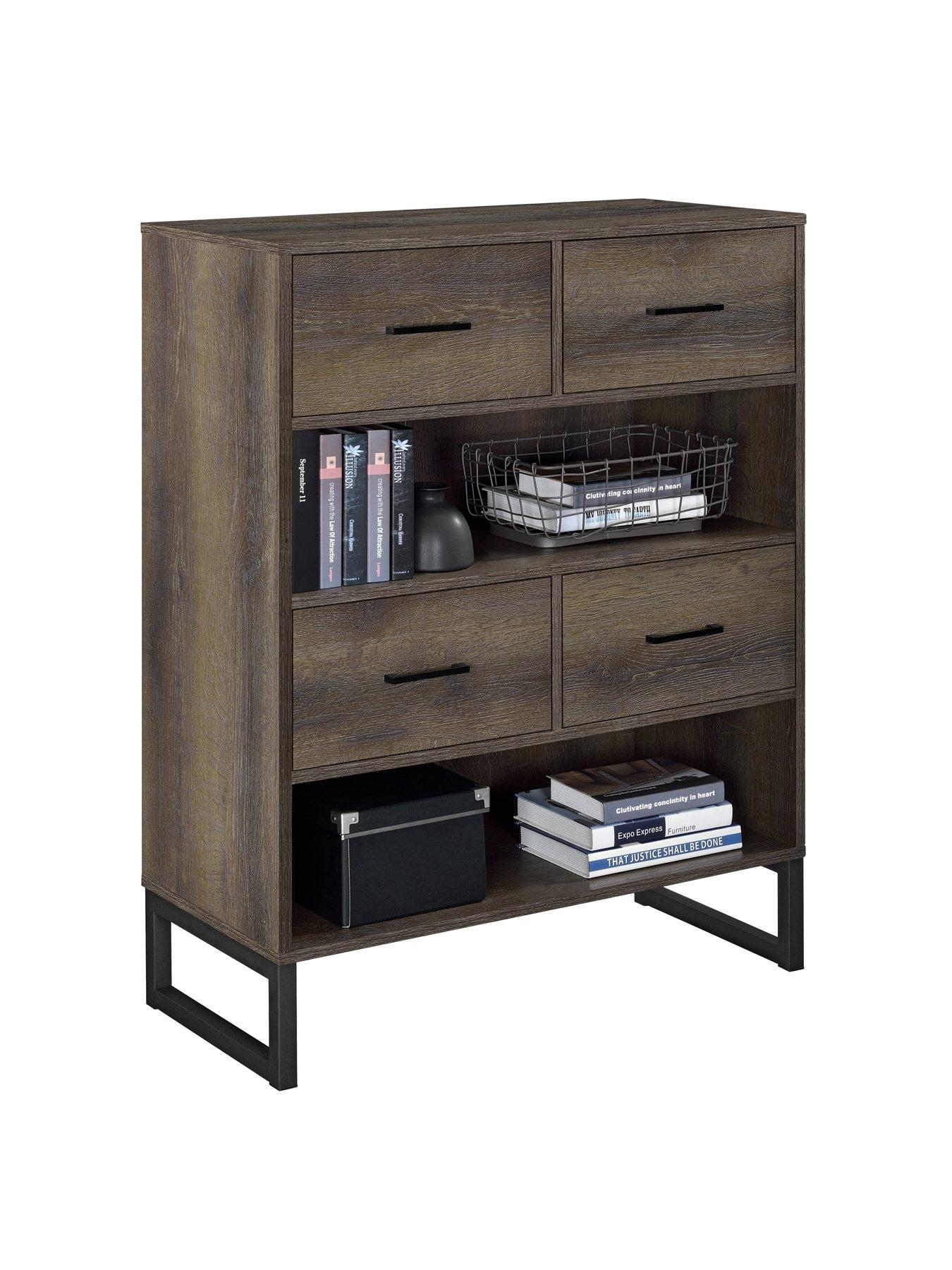  image of dorel-home-candon-short-bookcase-walnut