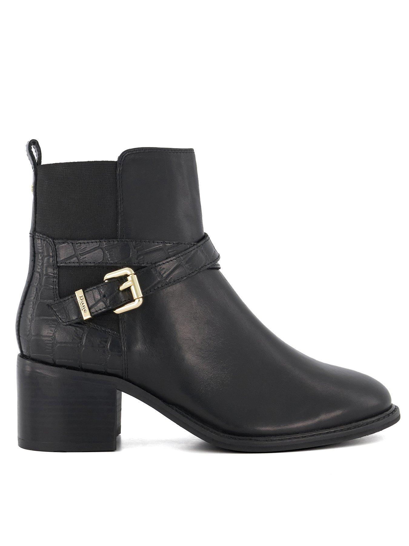 Dune chelsea boots in black outlet leather