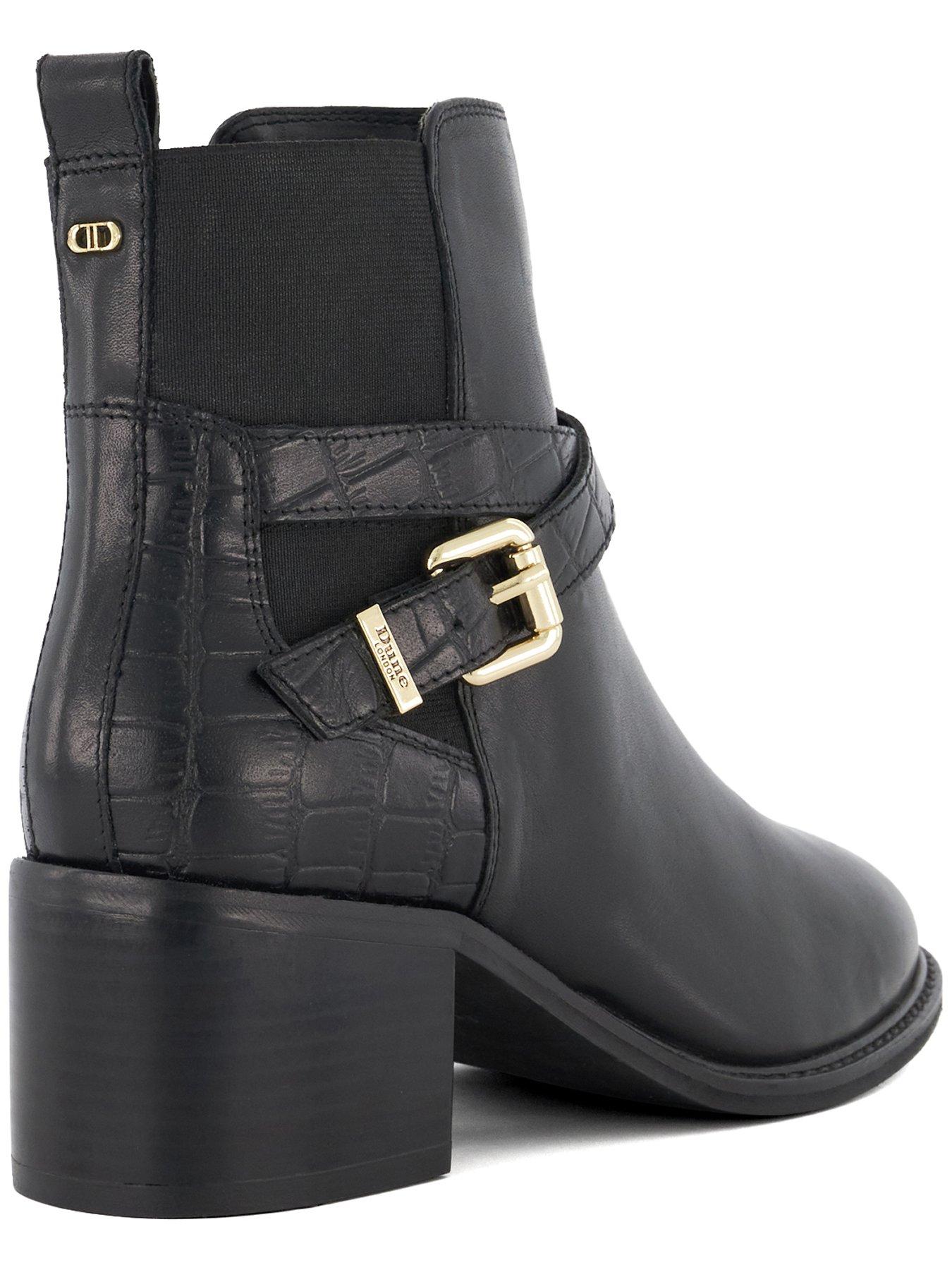 Dune block heel clearance boots