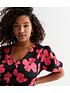  image of new-look-curves-floral-puff-sleeve-midi-dress-print