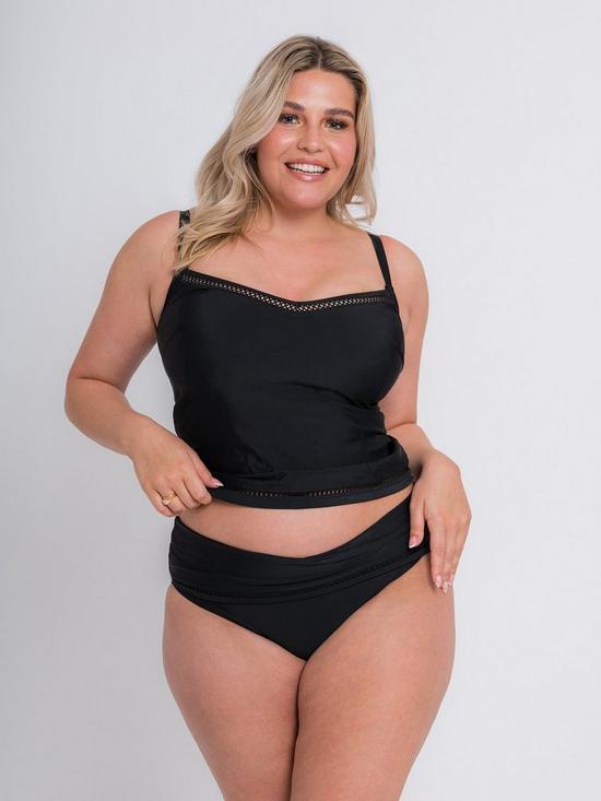 front image of curvy-kate-first-class-tankini-black