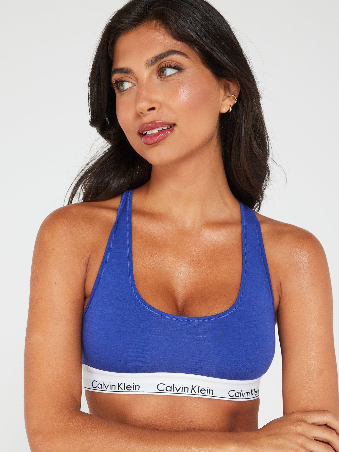 Calvin Klein Modern Cotton Unlined Bralette in Blue