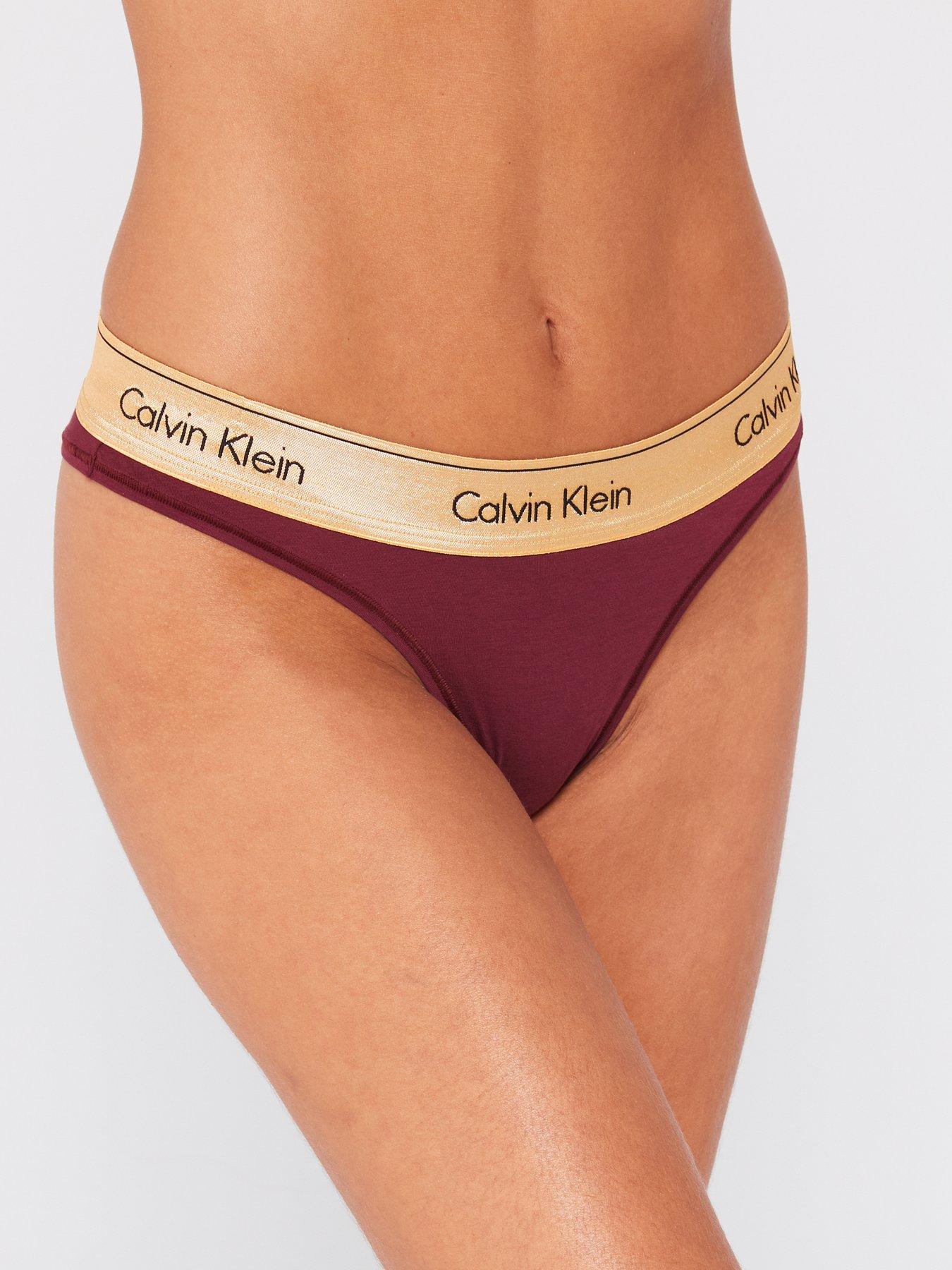 Calvin Klein Modern Cotton Gold Band Bralette - Purple