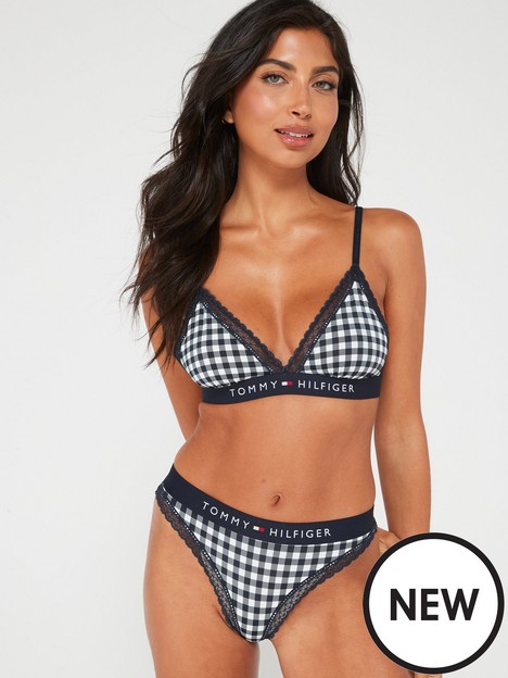 tommy-hilfiger-gingham-lace-trim-triangle-bralette-navy