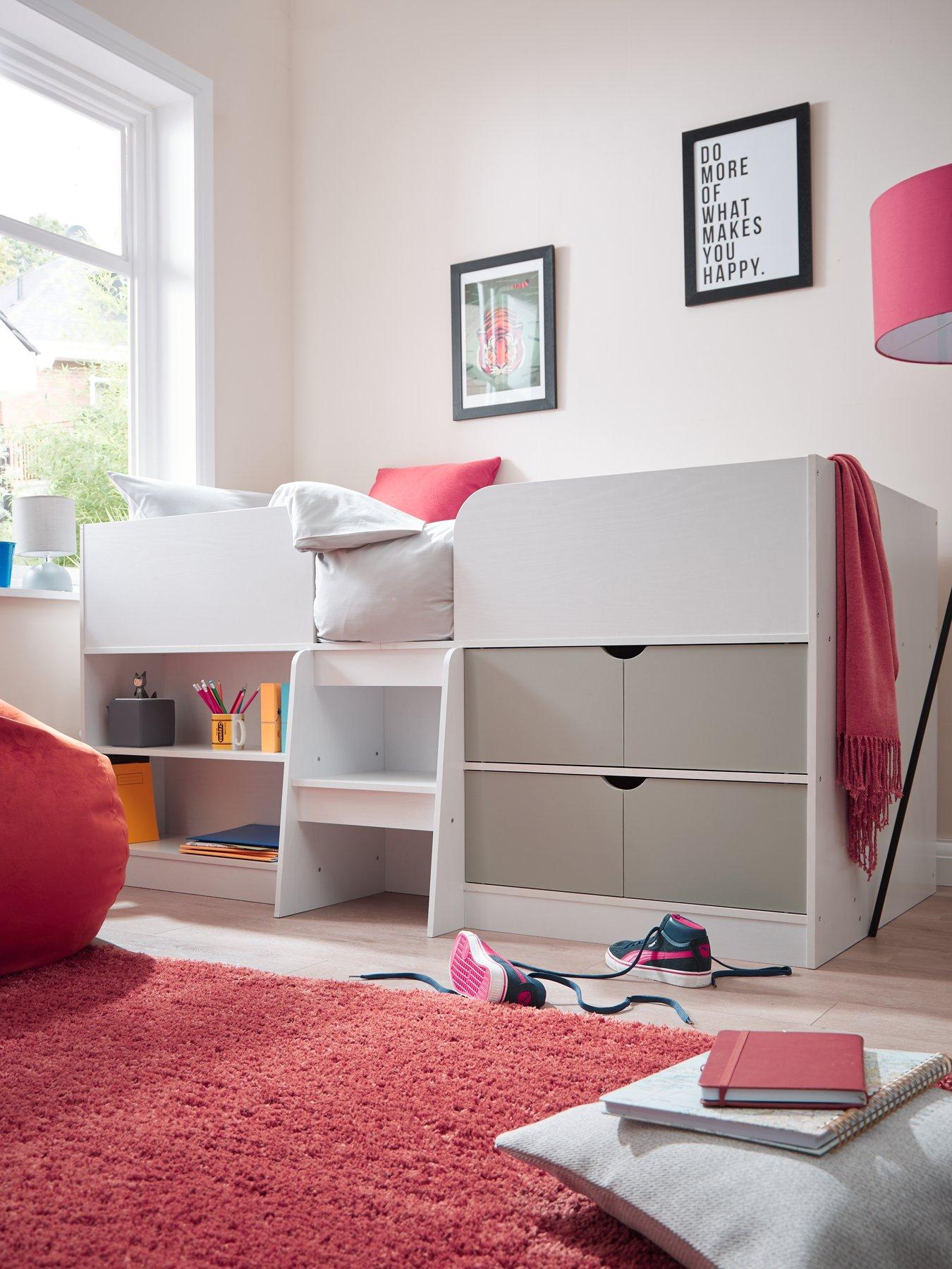 very-home-ted-mid-sleeper-bed-with-storage-and-mattress-options-buy-and-save