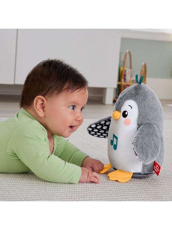 front image of fisher-price-flap-amp-wobble-penguin-newborn-musical-toy