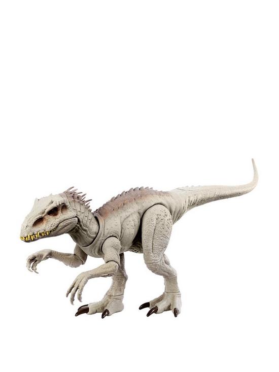 front image of jurassic-world-camouflage-n-battle-indominus-rex-dinosaur-figure