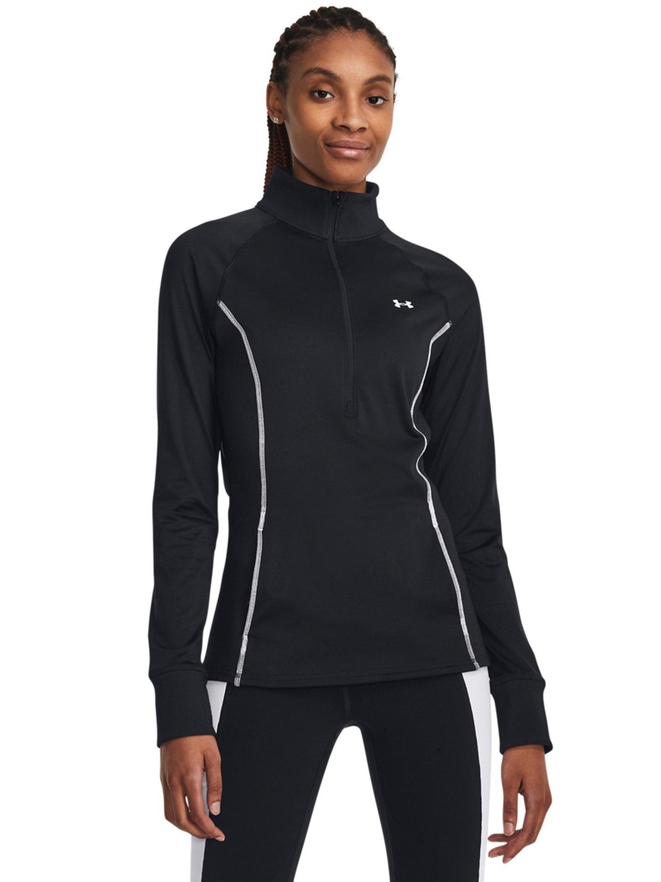 Under Armour UA Ladies Coldgear 1/2 Zip Colour Block Top - Black