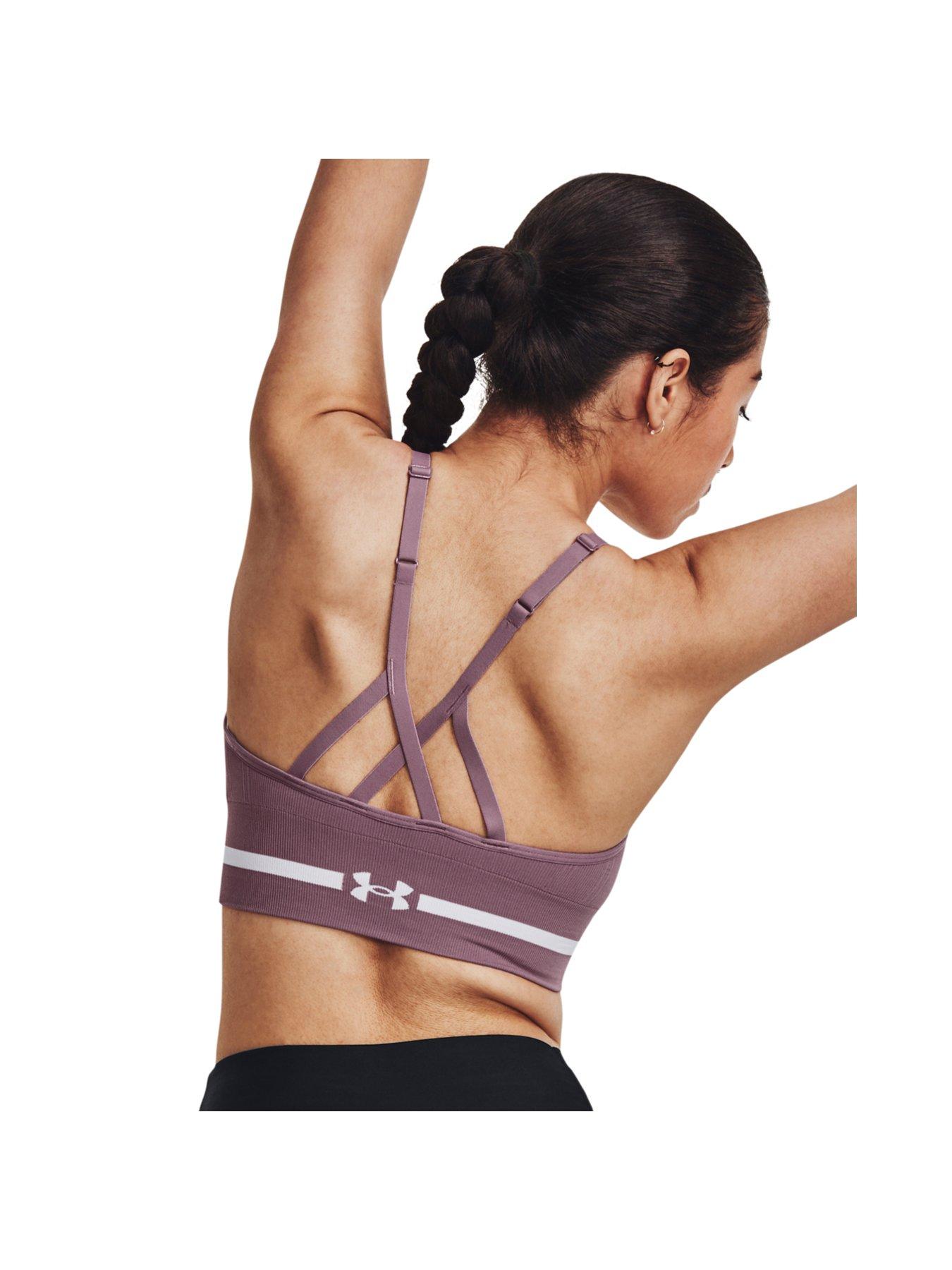 Black Under Armour Seamless Low Longline Rib Sports Bra