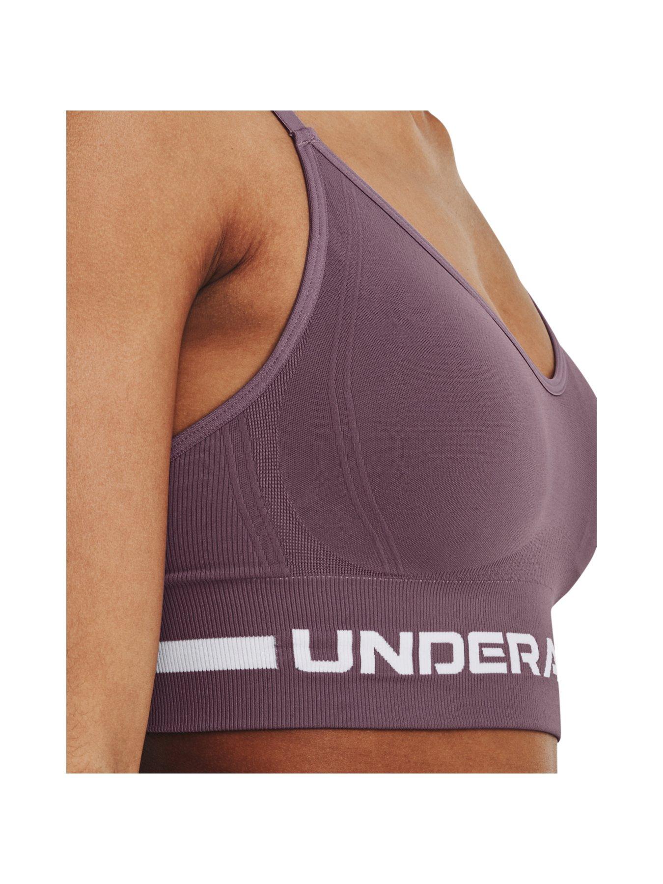 Under Armour Pale Lilac/Pink & Gray Longline Seamless Sports Bra