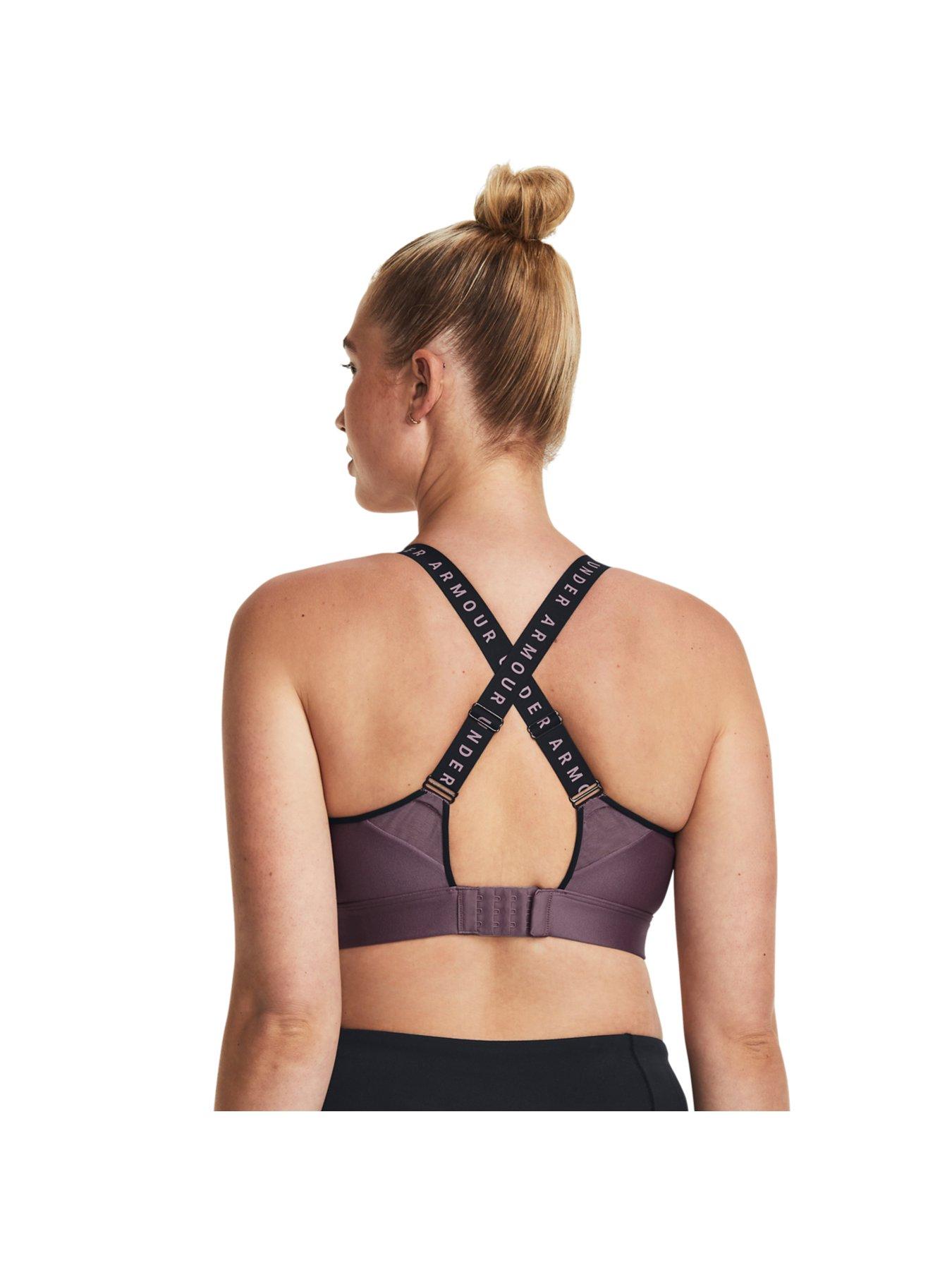 Lululemon Seek the Heat Sports Bra Strappy cutouts Grey Pink