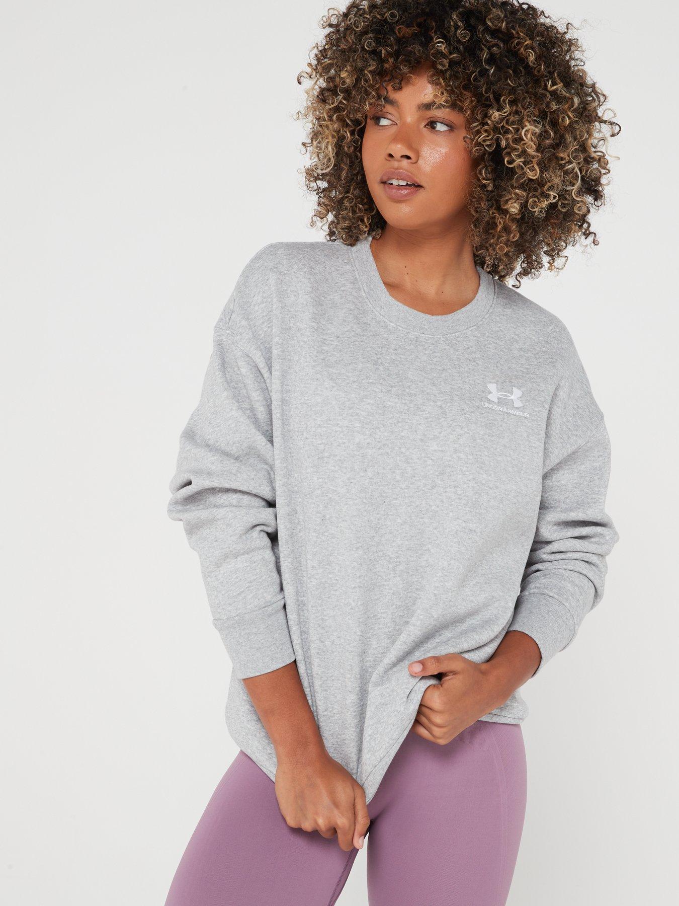 Women's Essential Fleece OS Crew Sweatshirt Grey - Under Armour