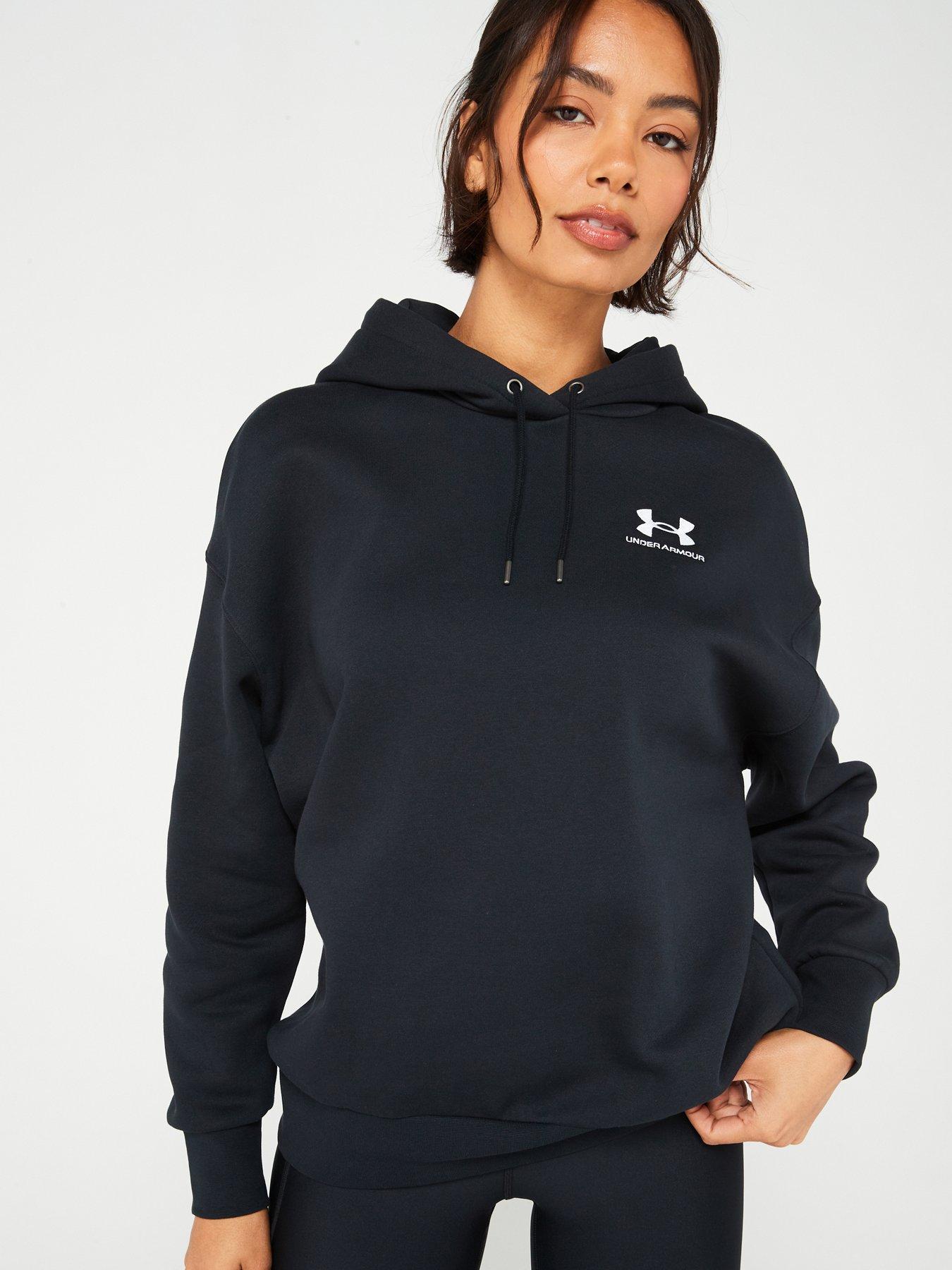 Image 1 of 5 of UNDER ARMOUR Womens Training Essentials Fleece Hoodie - Black/White