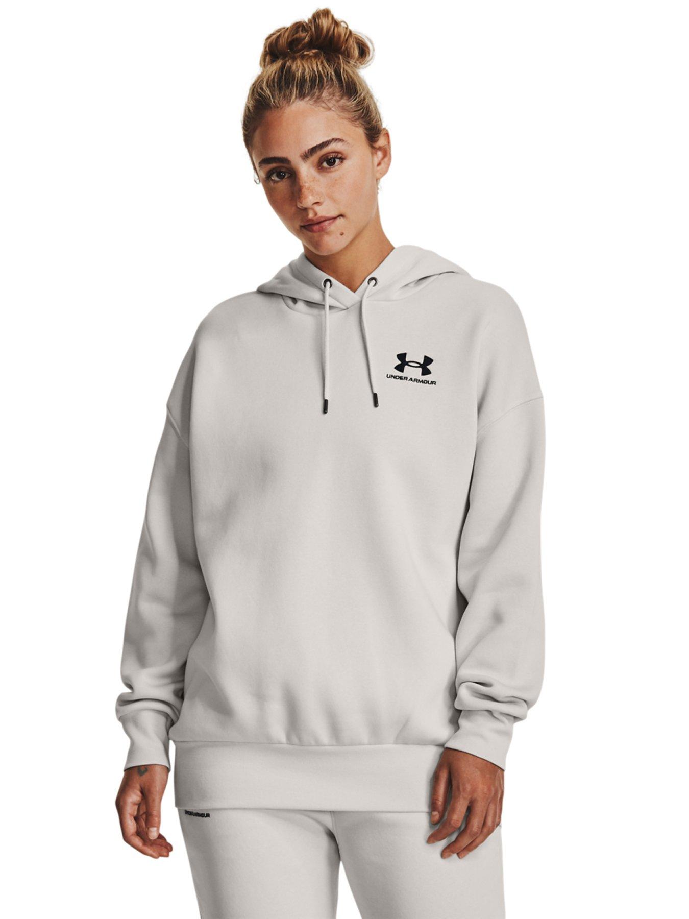 Under Armour ESSENTIAL HOODIE - Hoodie - black/white/black