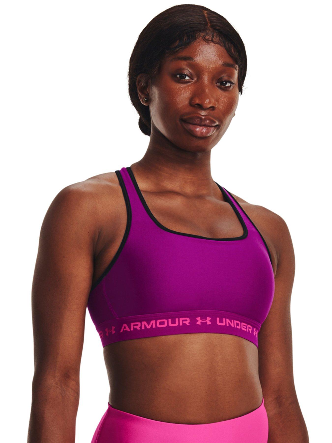 Under Armour Training crossback light support sports bra in purple shine