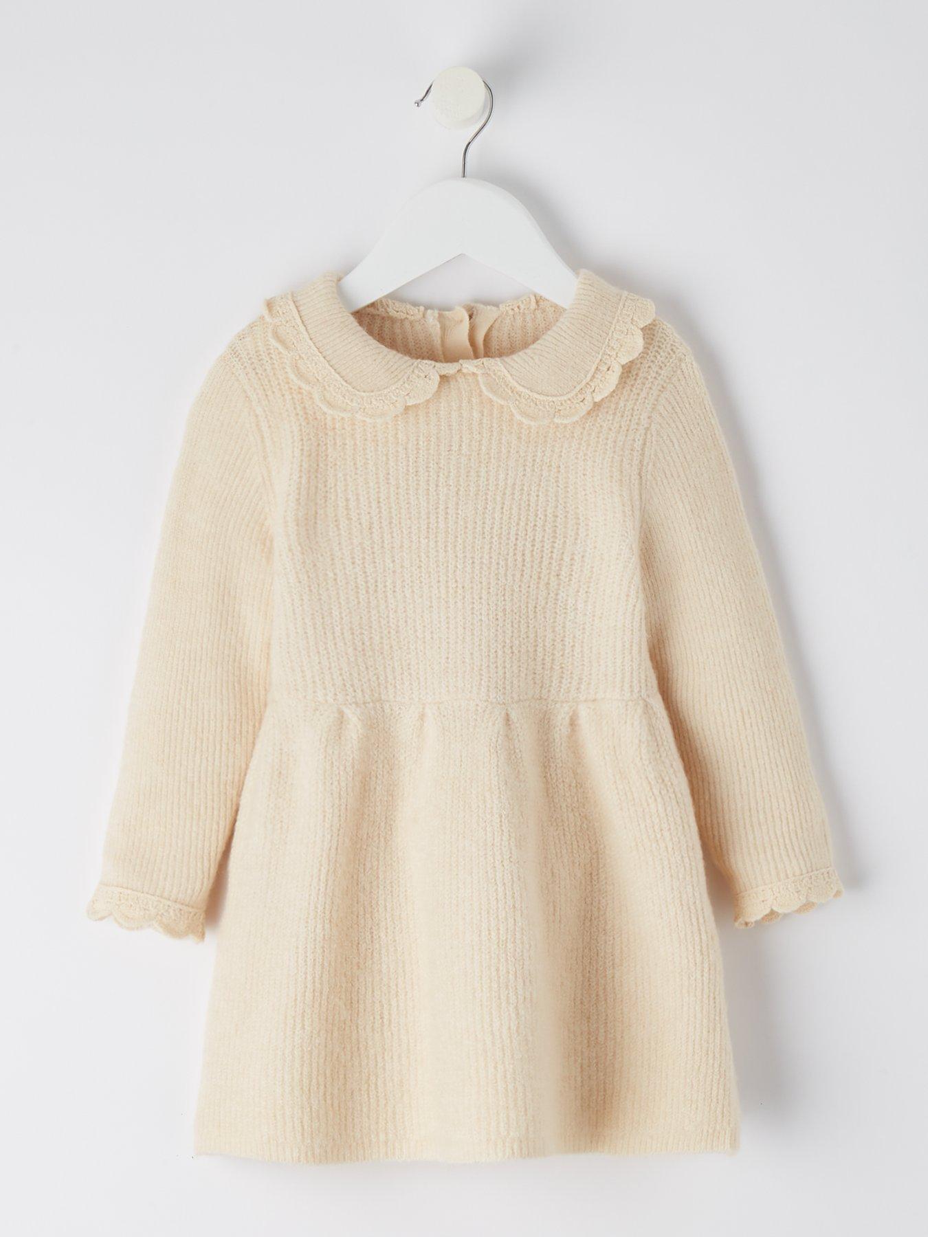 Collared Sweater Dress- Cream