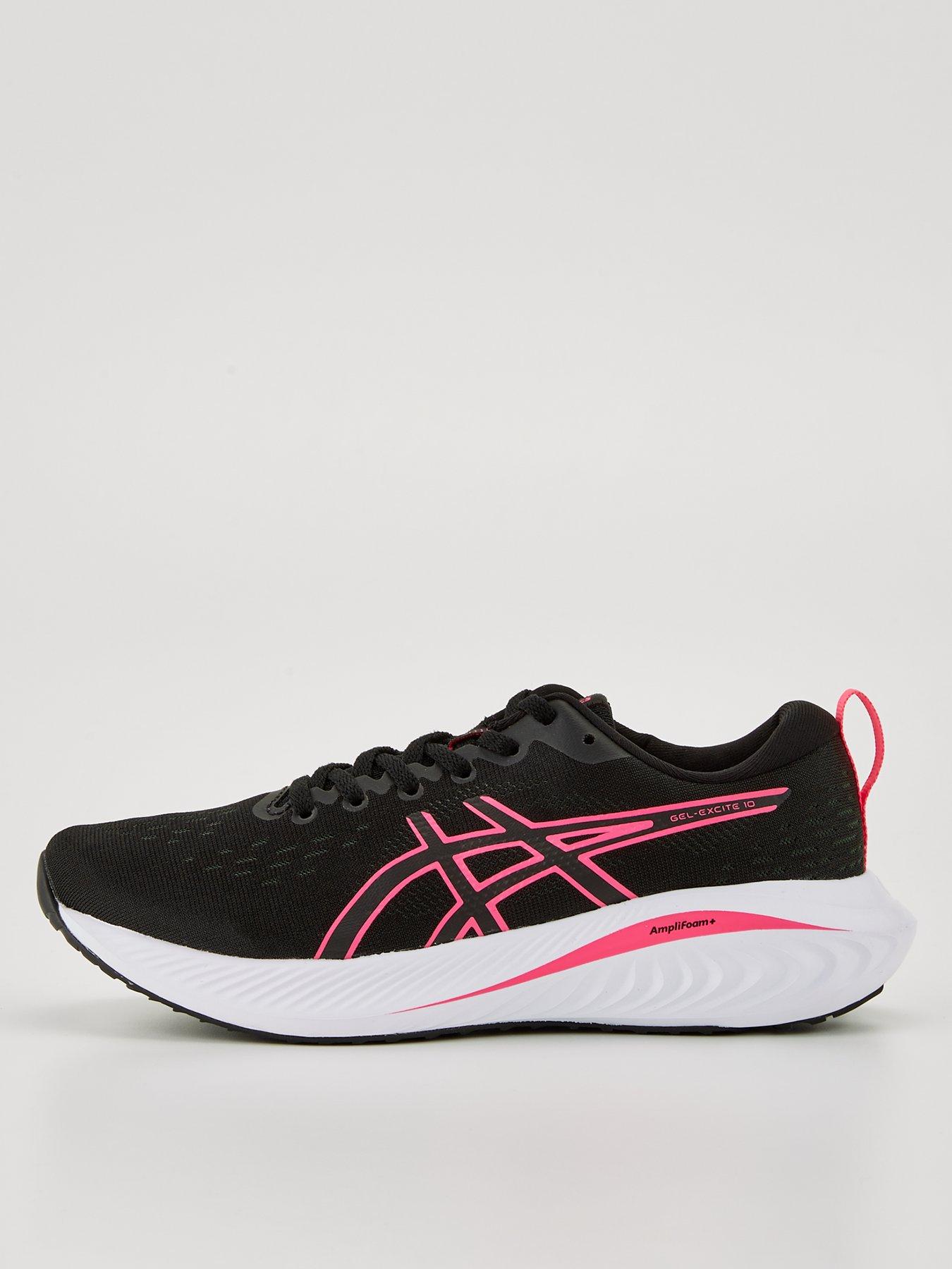 Asics black and pink cheap trainers