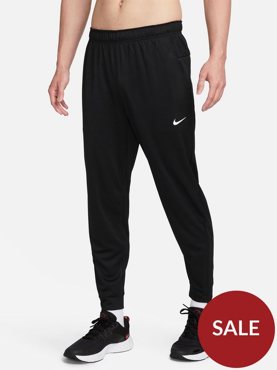 front image of nike-totality-dri-fit-training-pants-black
