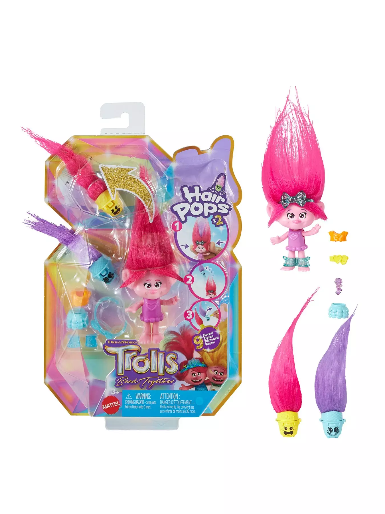 DreamWorks Trolls Band Together Mount Rageous Playset with Queen Poppy  Small Doll & 25+ Accessories