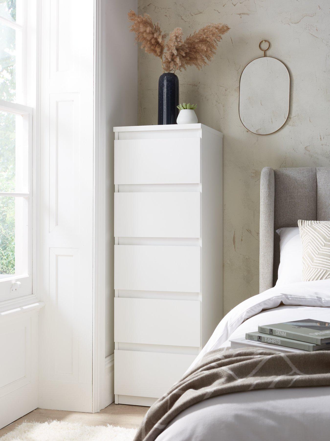 The Very Collection Lisson 5 Drawer Narrow Chest - White - FSC® Certified