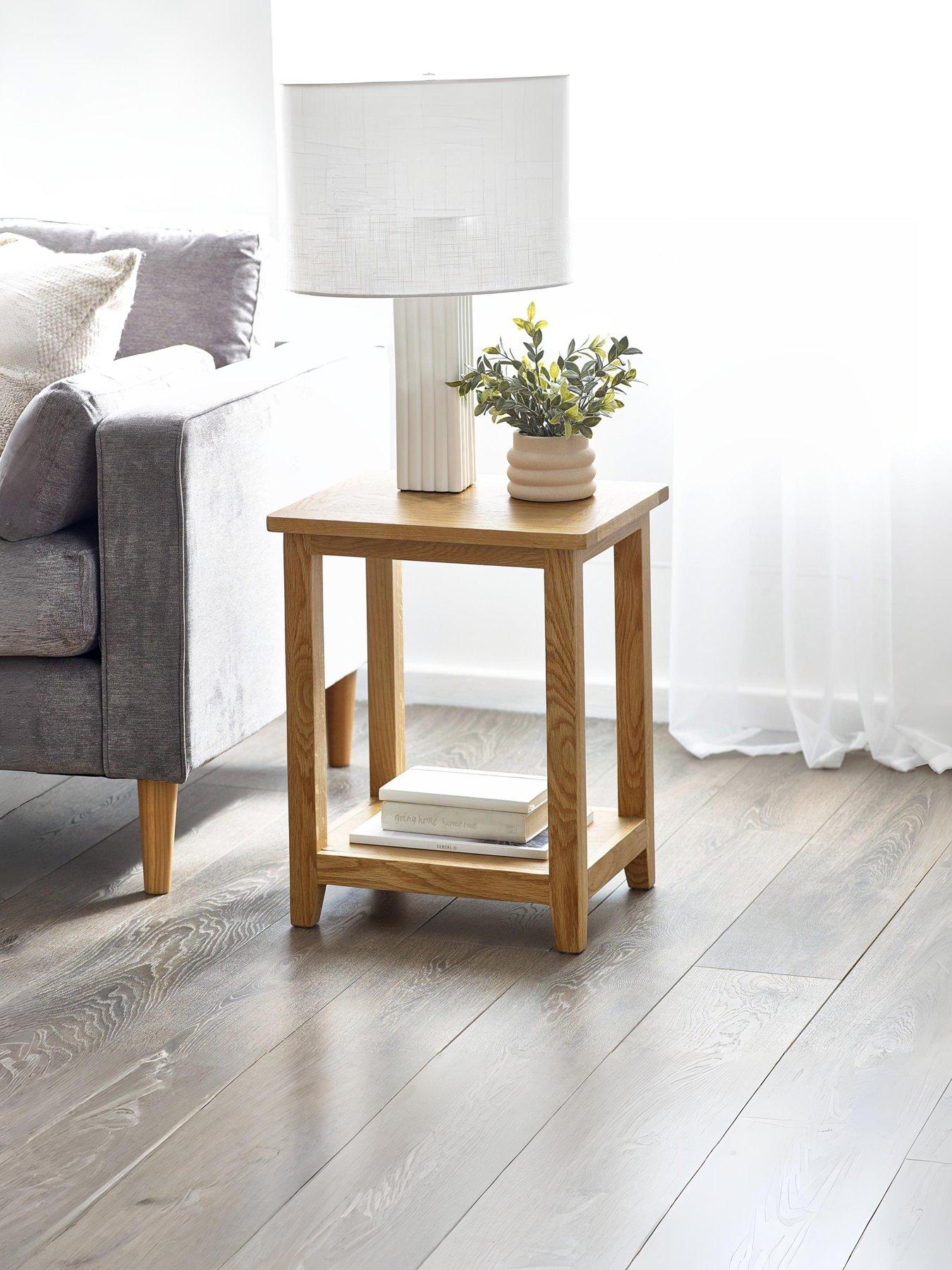 Image 1 of 4 of Julian Bowen Mallory Ready Assembled Solid Oak/Oak Veneer Lamp Table - FSC&reg; Certified