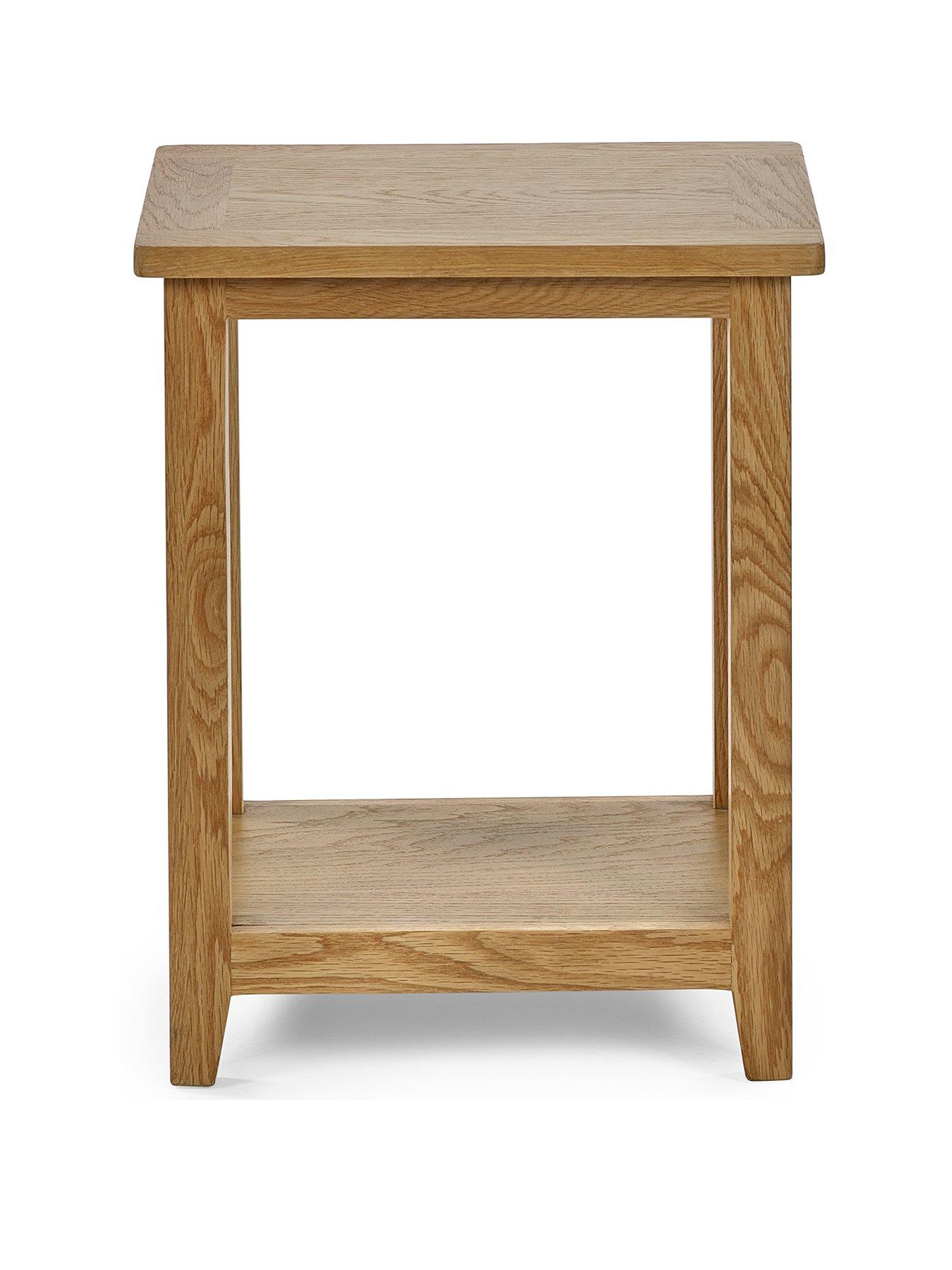  image of julian-bowen-mallory-ready-assembled-solid-oakoak-veneer-lamp-table