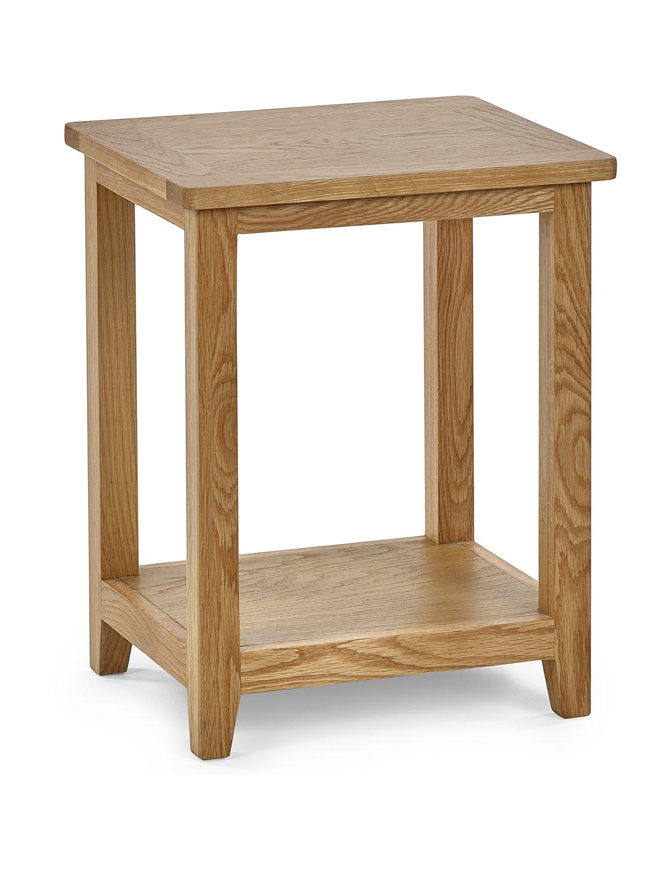  image of julian-bowen-mallory-ready-assembled-solid-oakoak-veneer-lamp-table