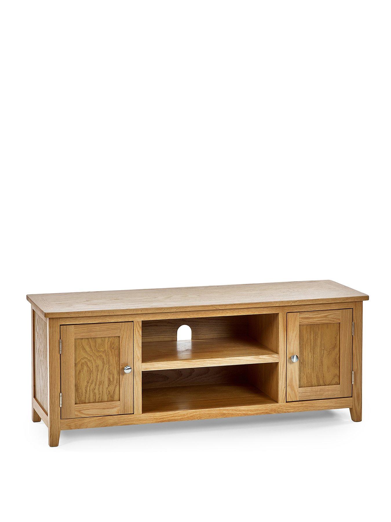 Image 3 of 5 of Julian Bowen Mallory Ready Assembled Solid Oak/Oak Veneers&nbsp;Widescreen TV&nbsp;Unit - fits up to 70 inch TV