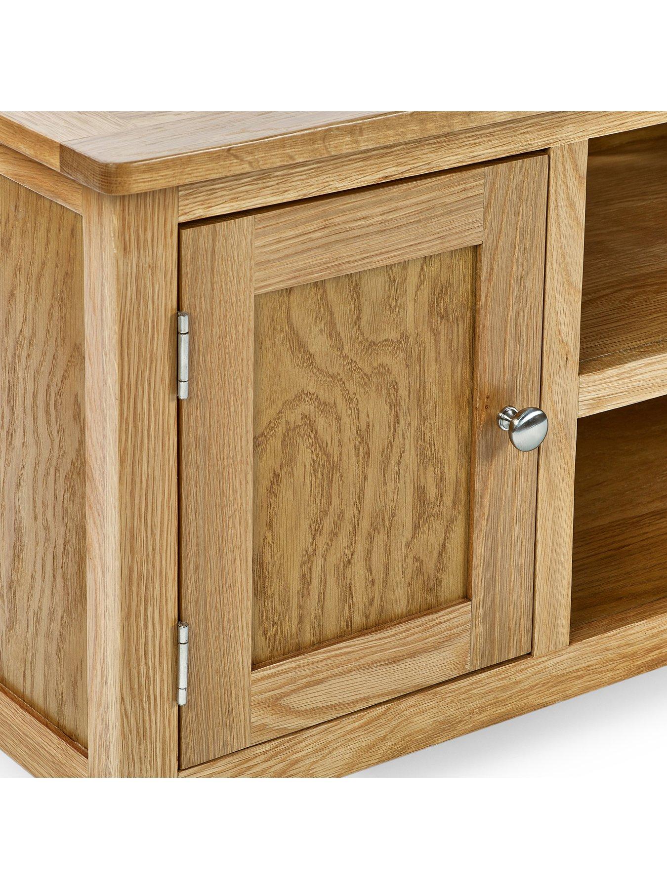  image of julian-bowen-mallory-ready-assembled-solid-oakoak-veneersnbspwidescreen-tvnbspunit-fits-up-to-70-inch-tv