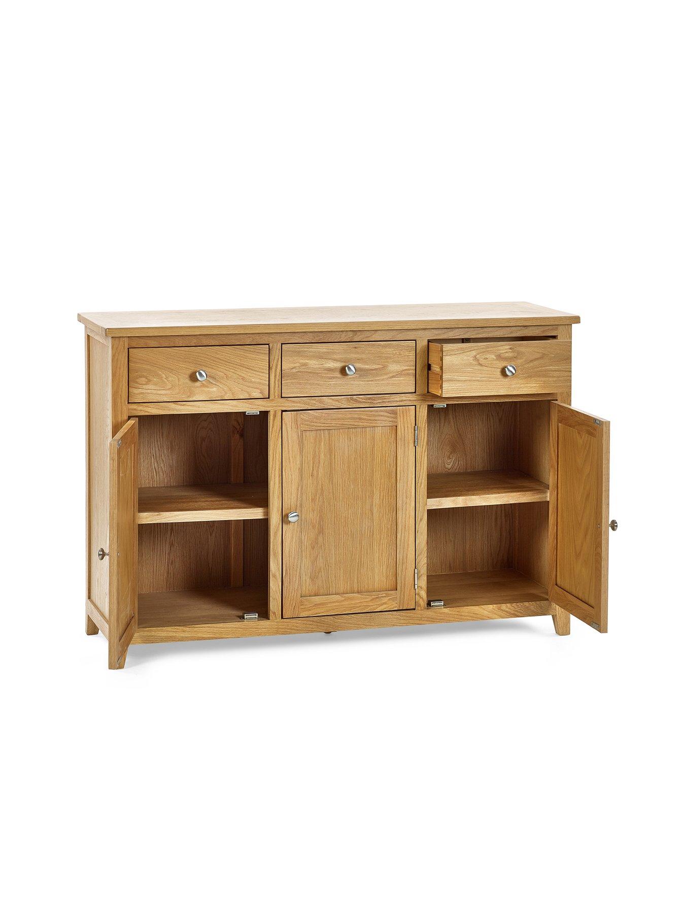 Image 4 of 5 of Julian Bowen Mallory Ready Assembled Large Solid Oak/Oak Veneer&nbsp;Sideboard
