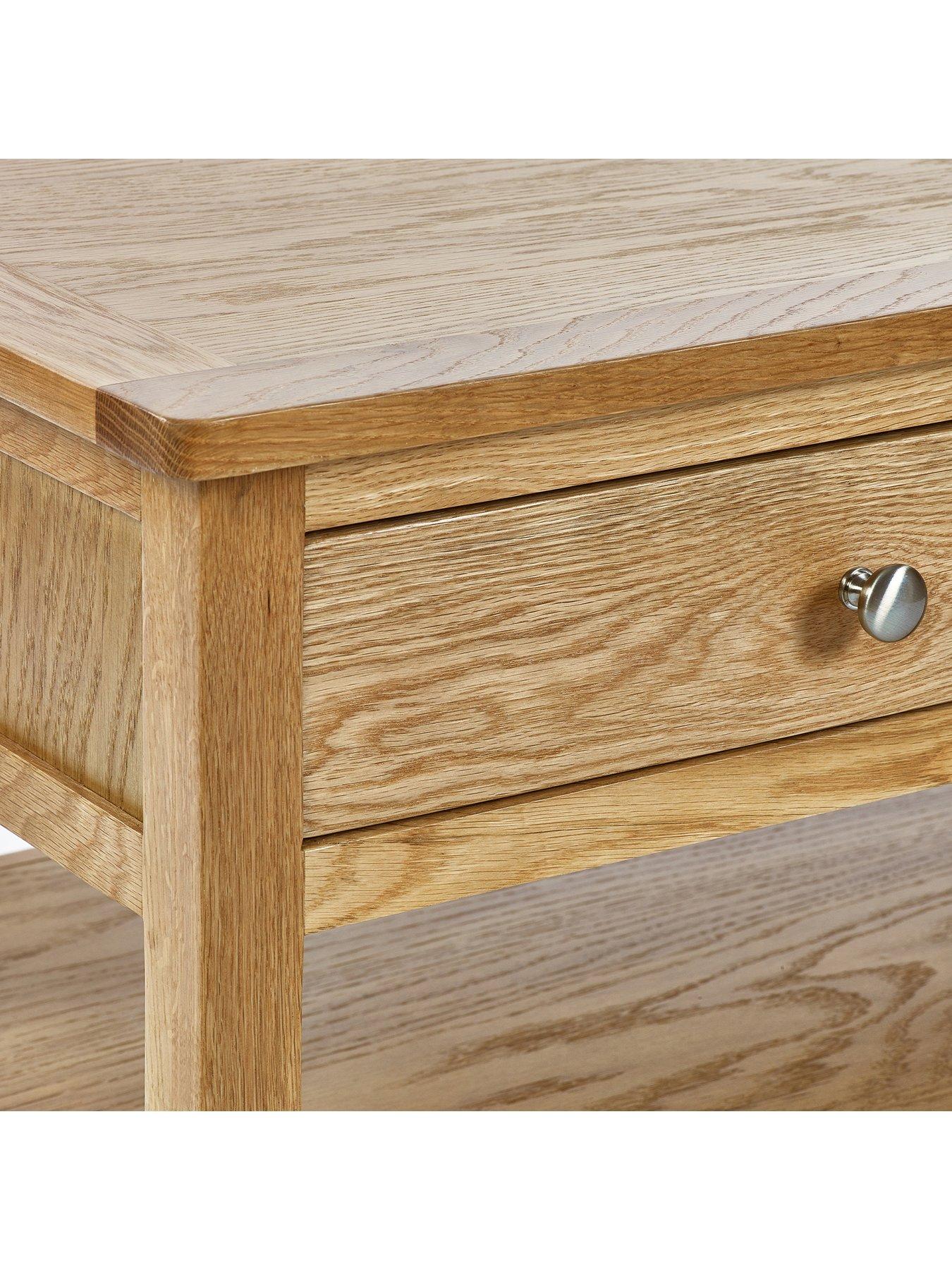  image of julian-bowen-mallory-ready-assembled-solid-oakoak-veneer-2-drawer-coffee-table