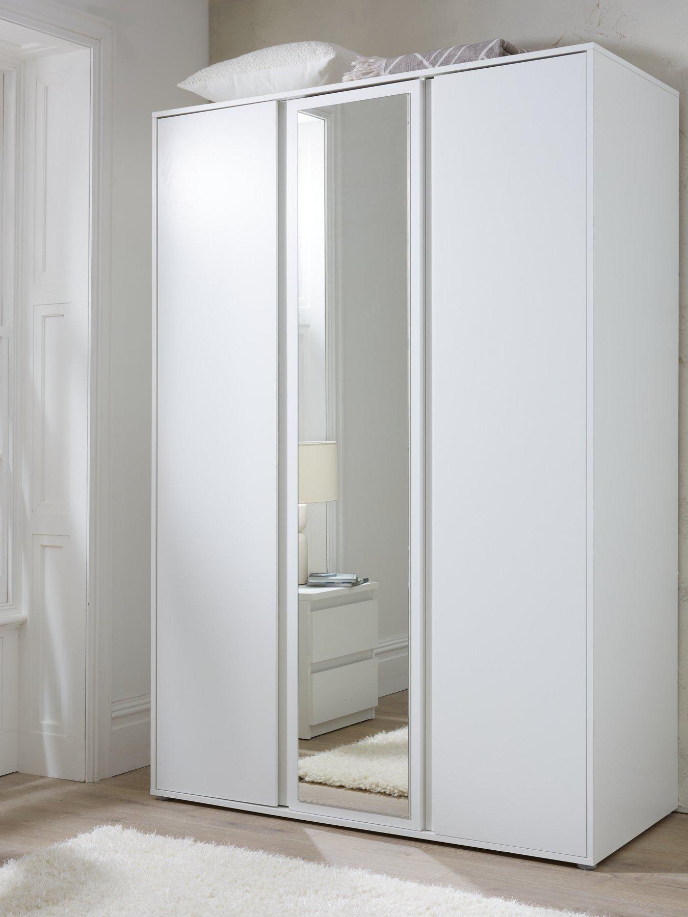 Very Home Lisson 3 Door Mirrored Wardrobe - White - FSC® Certified