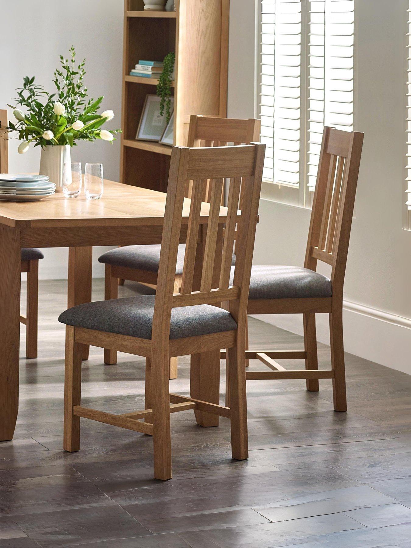 Julian Bowen Mallory Set of 2 Solid Oak/Oak Veneer Dining Chairs
